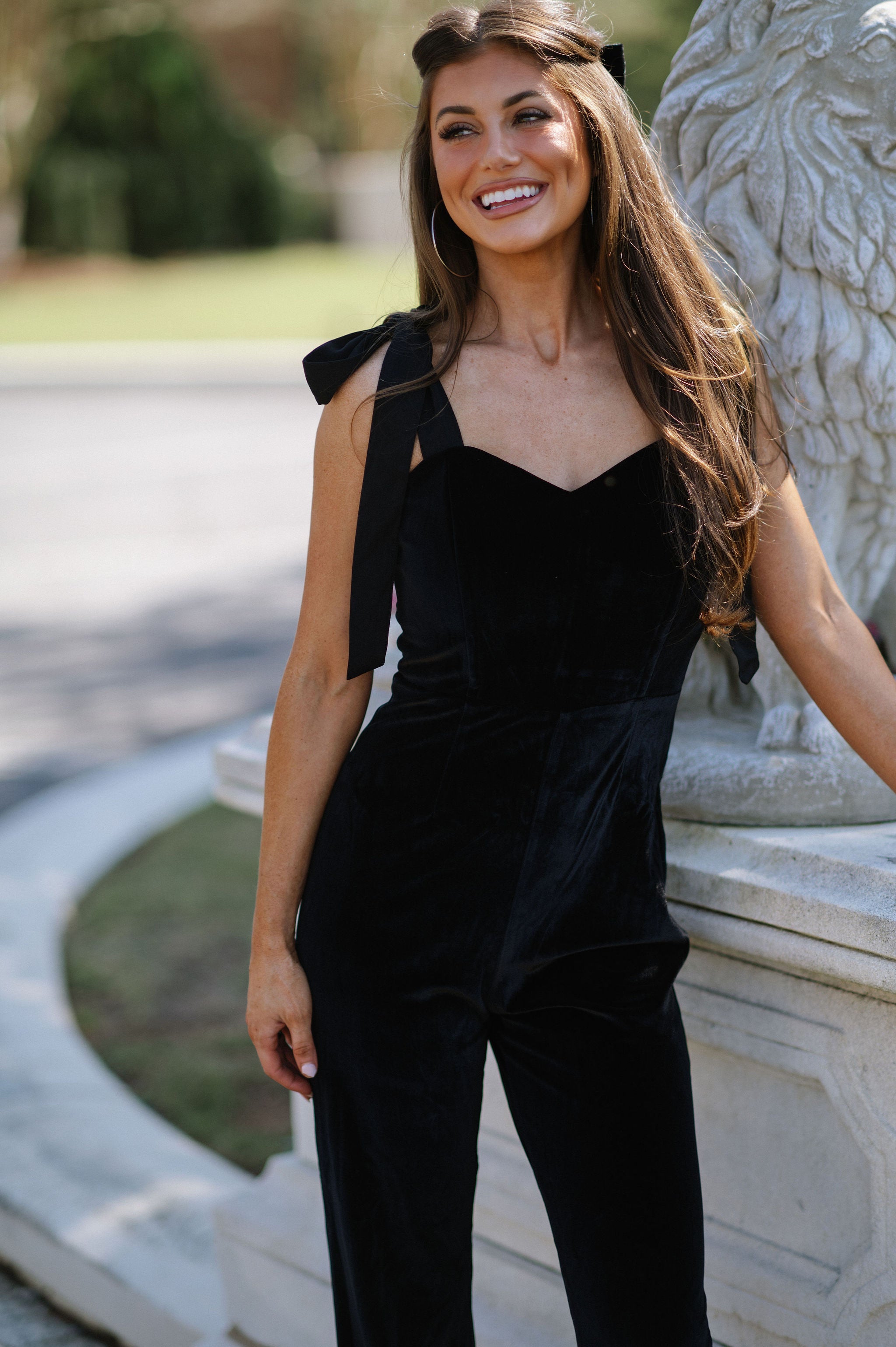 Montgomery Velvet Jumpsuit- Black