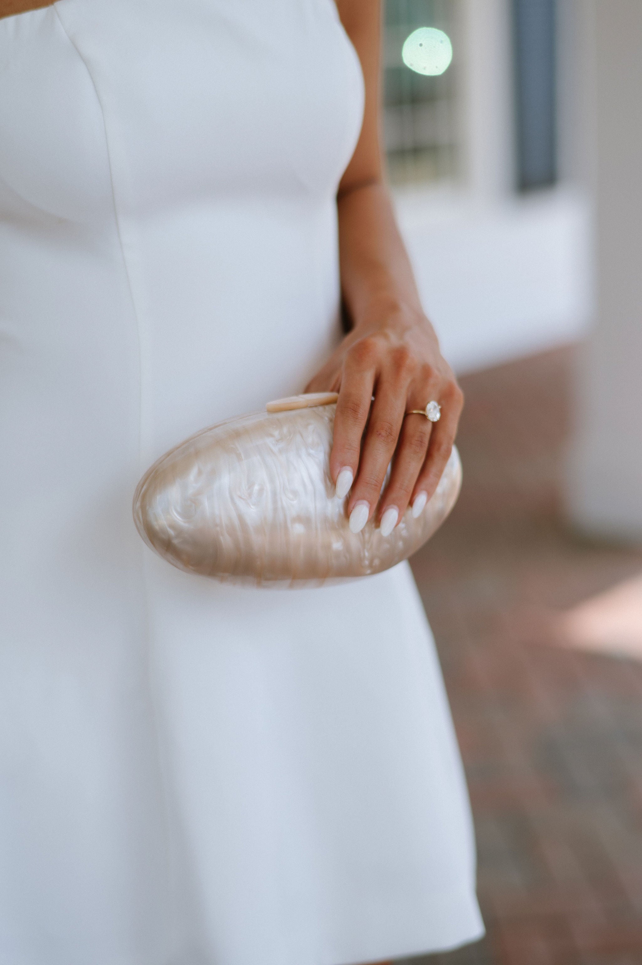 Acrylic Evening Bag-Champagne