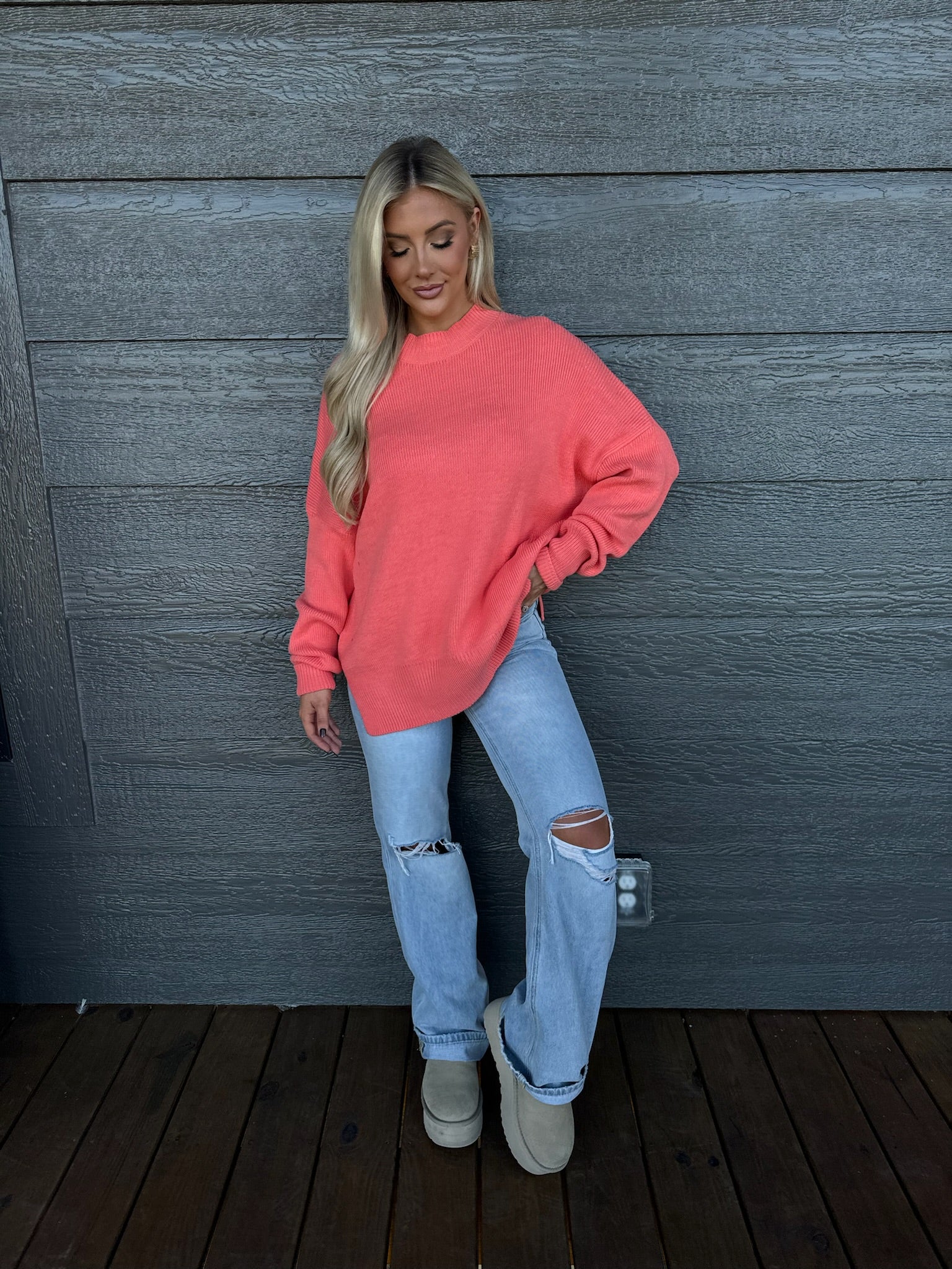 Albany Sweater- Salmon