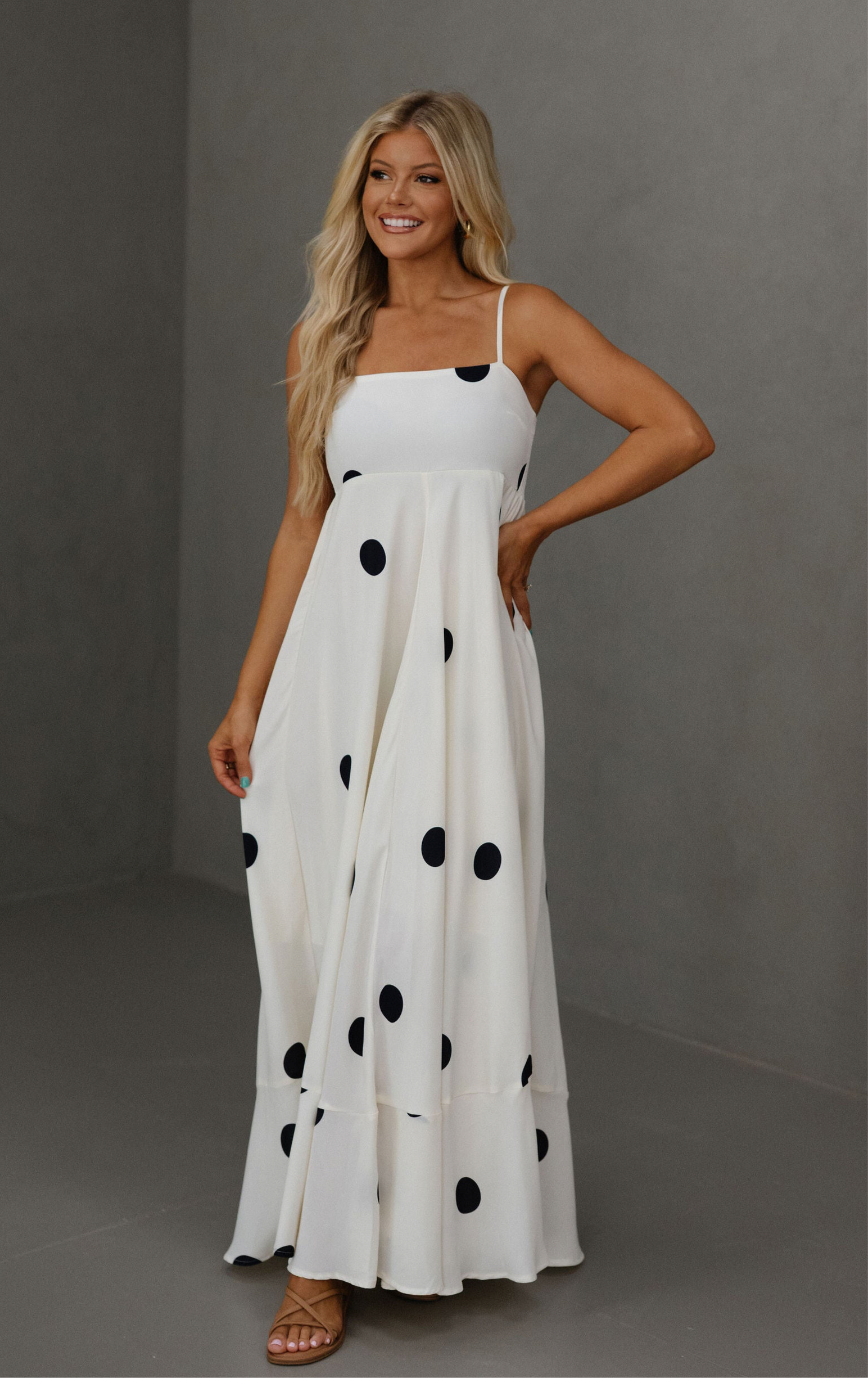 Frankie Polka Dot Dress-Cream/Black
