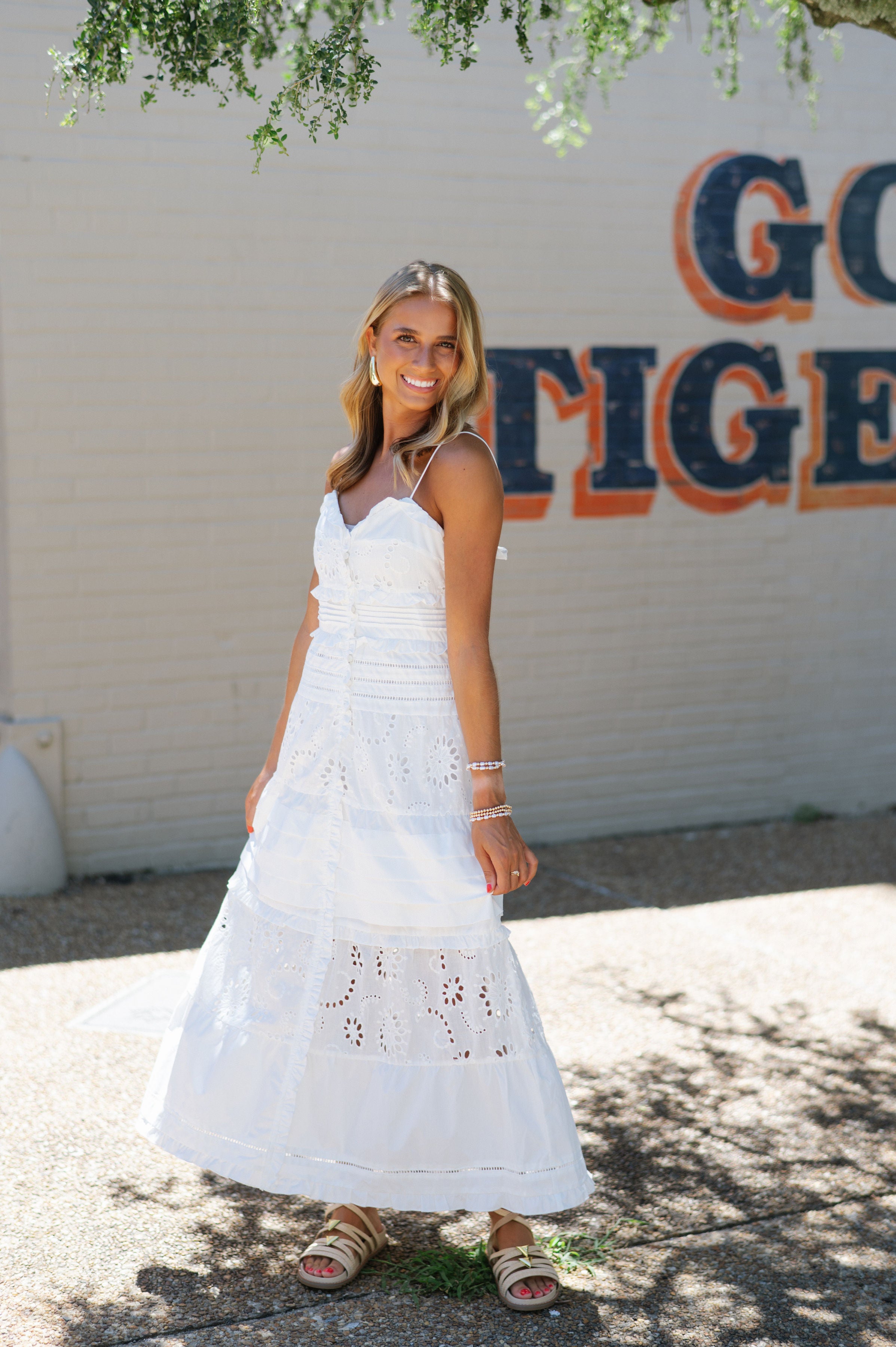 Sonny Embroidered Dress-White