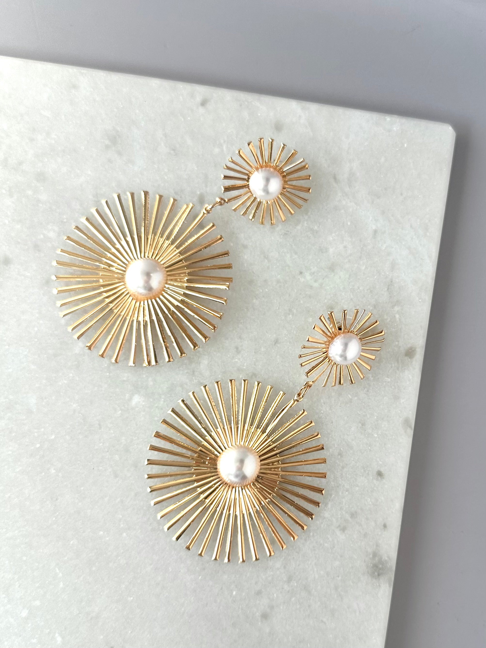 Sunburst Pearl Earrings