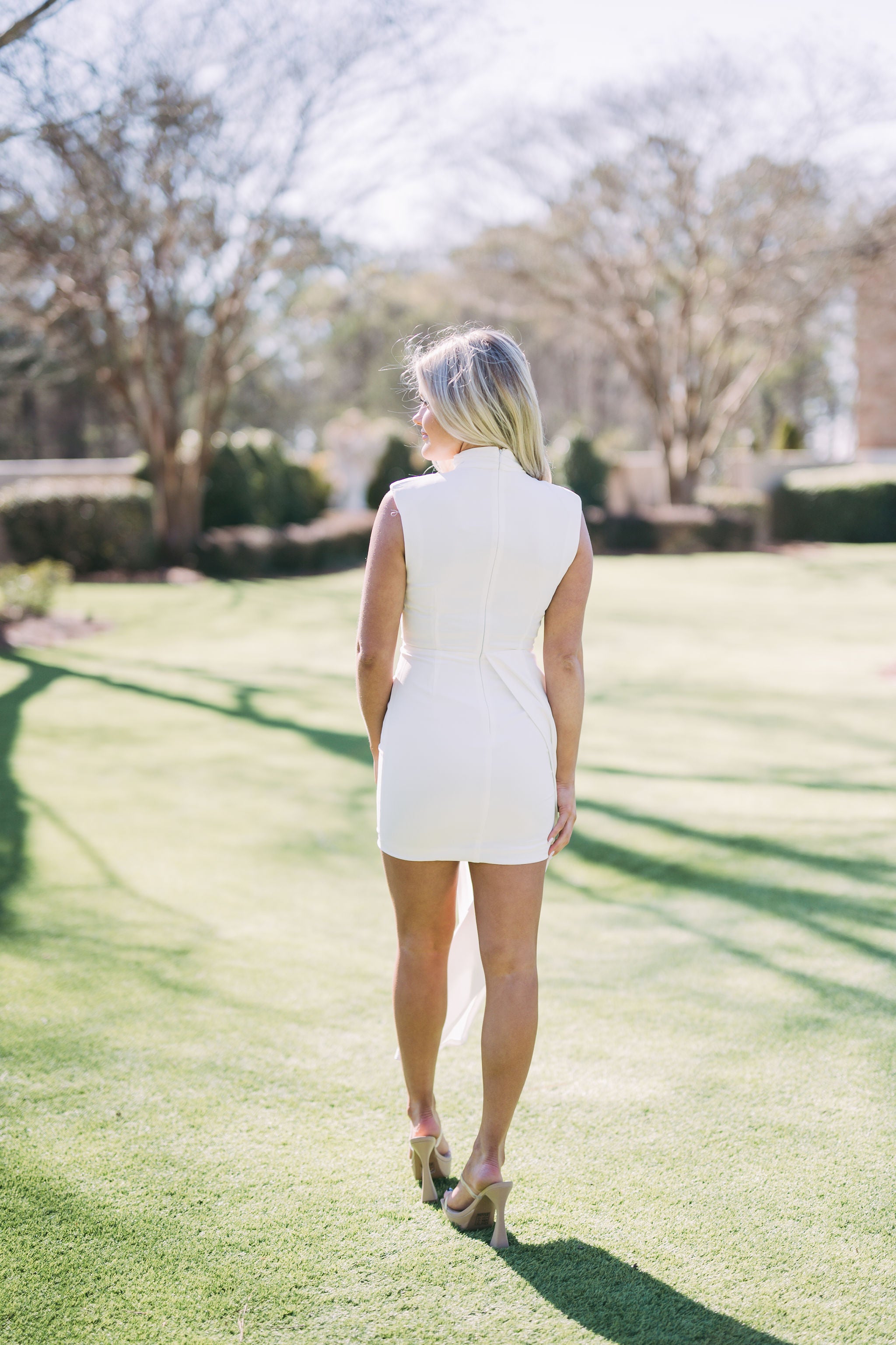 Asymmetrical Cut Out Dress-White