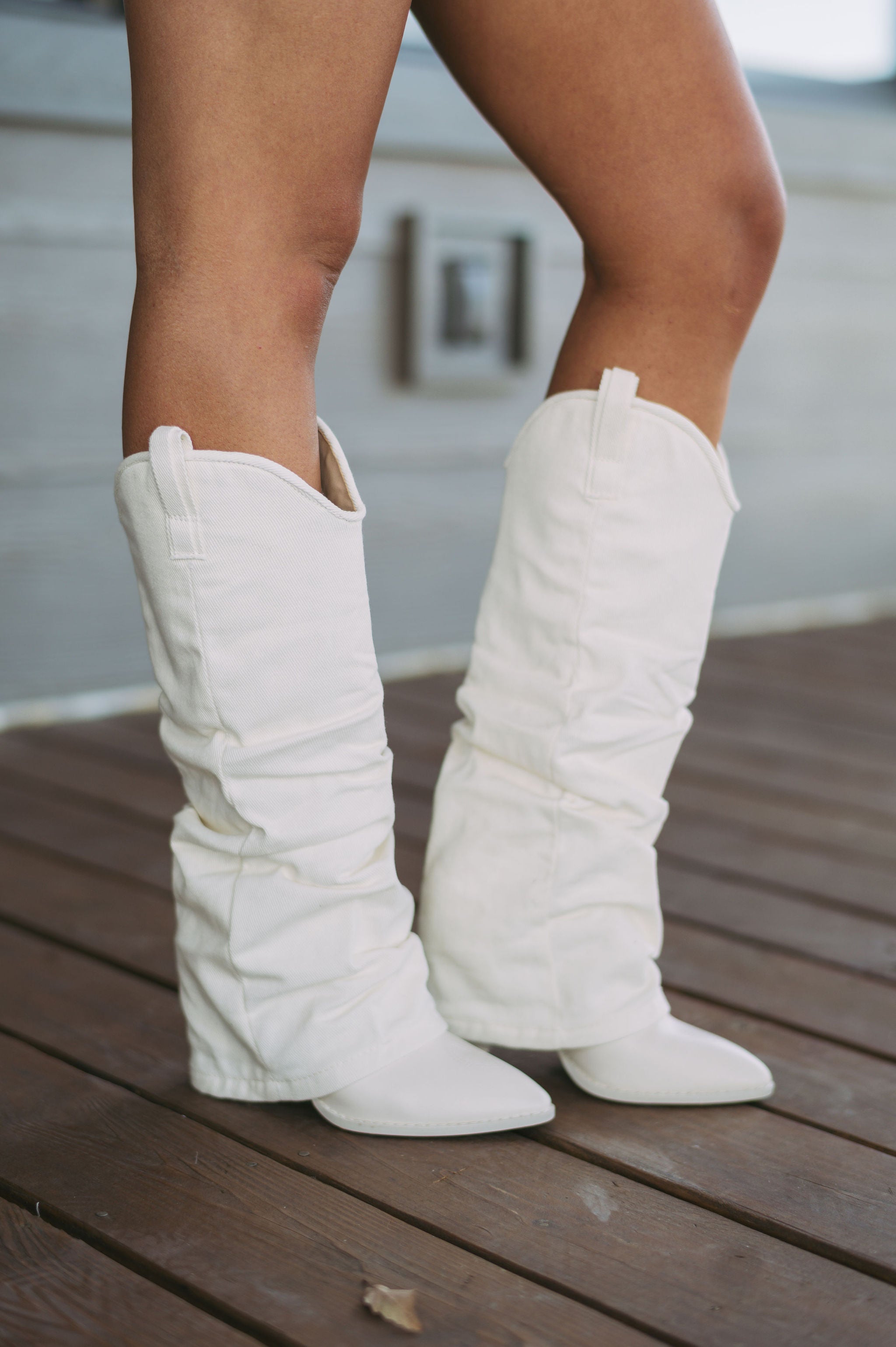 Imogen Boots-Ivory/Denim