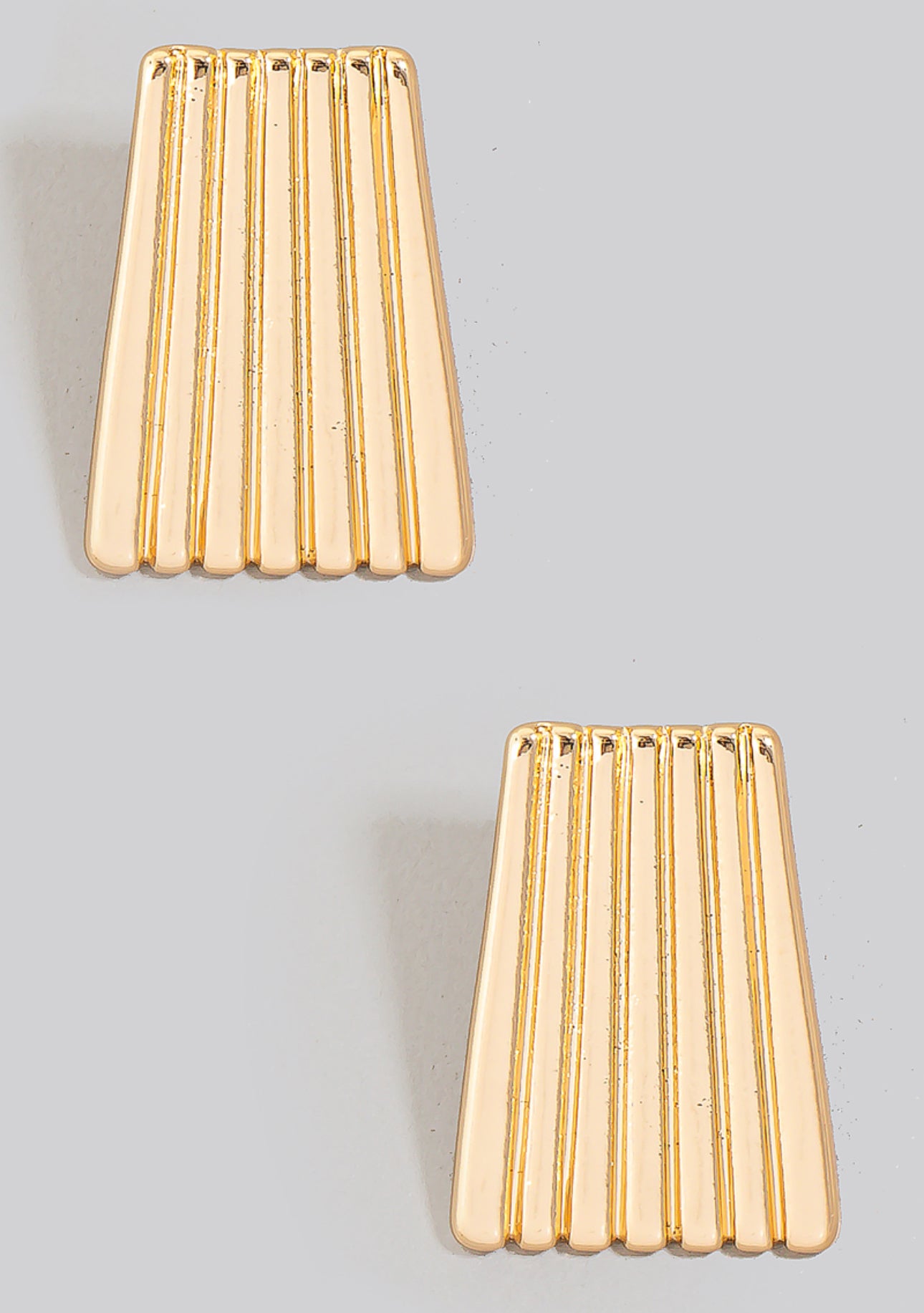 Rectangle Textured Stud Earring - Gold