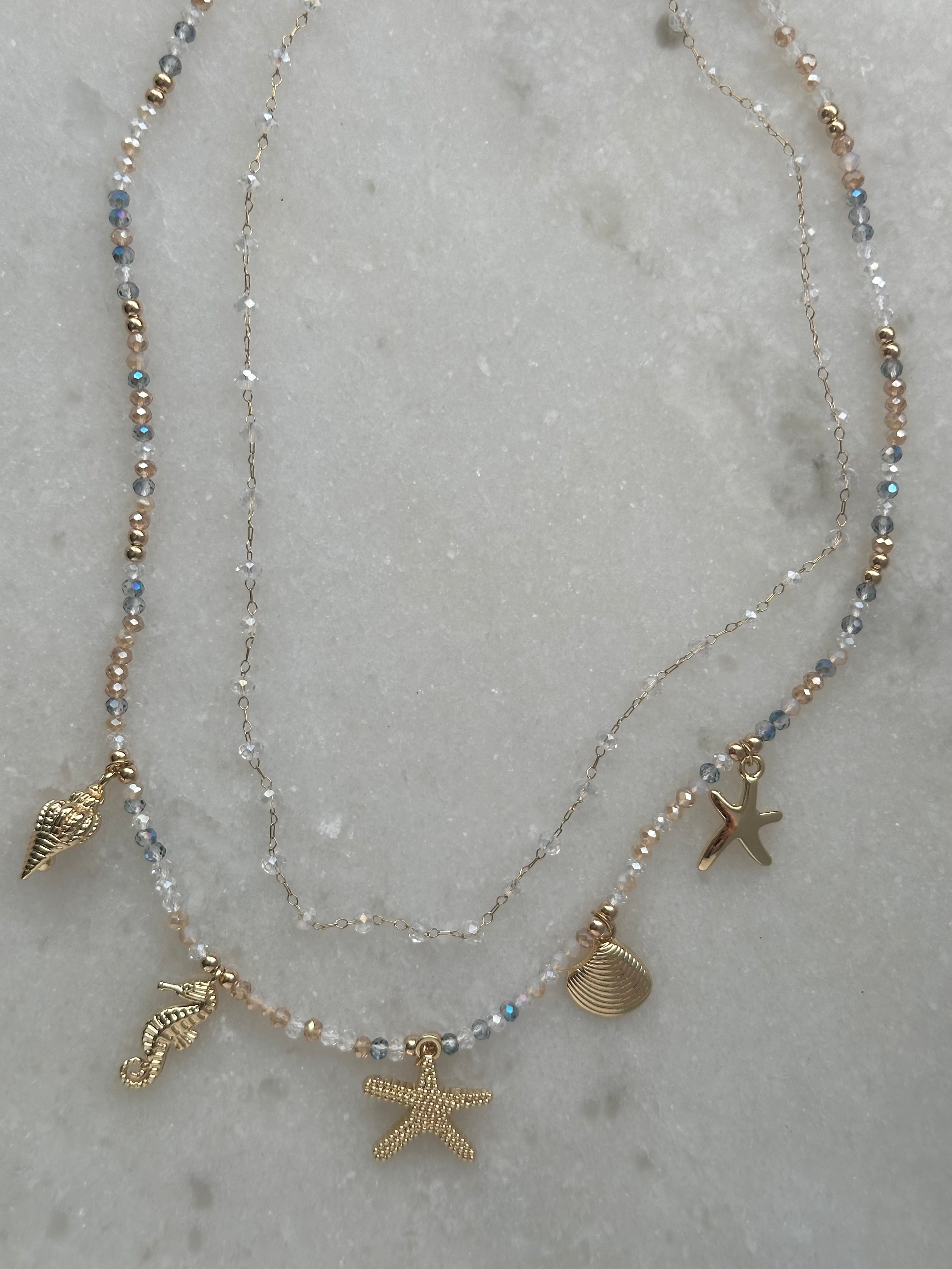 Coastal Beaded Necklace-Gold