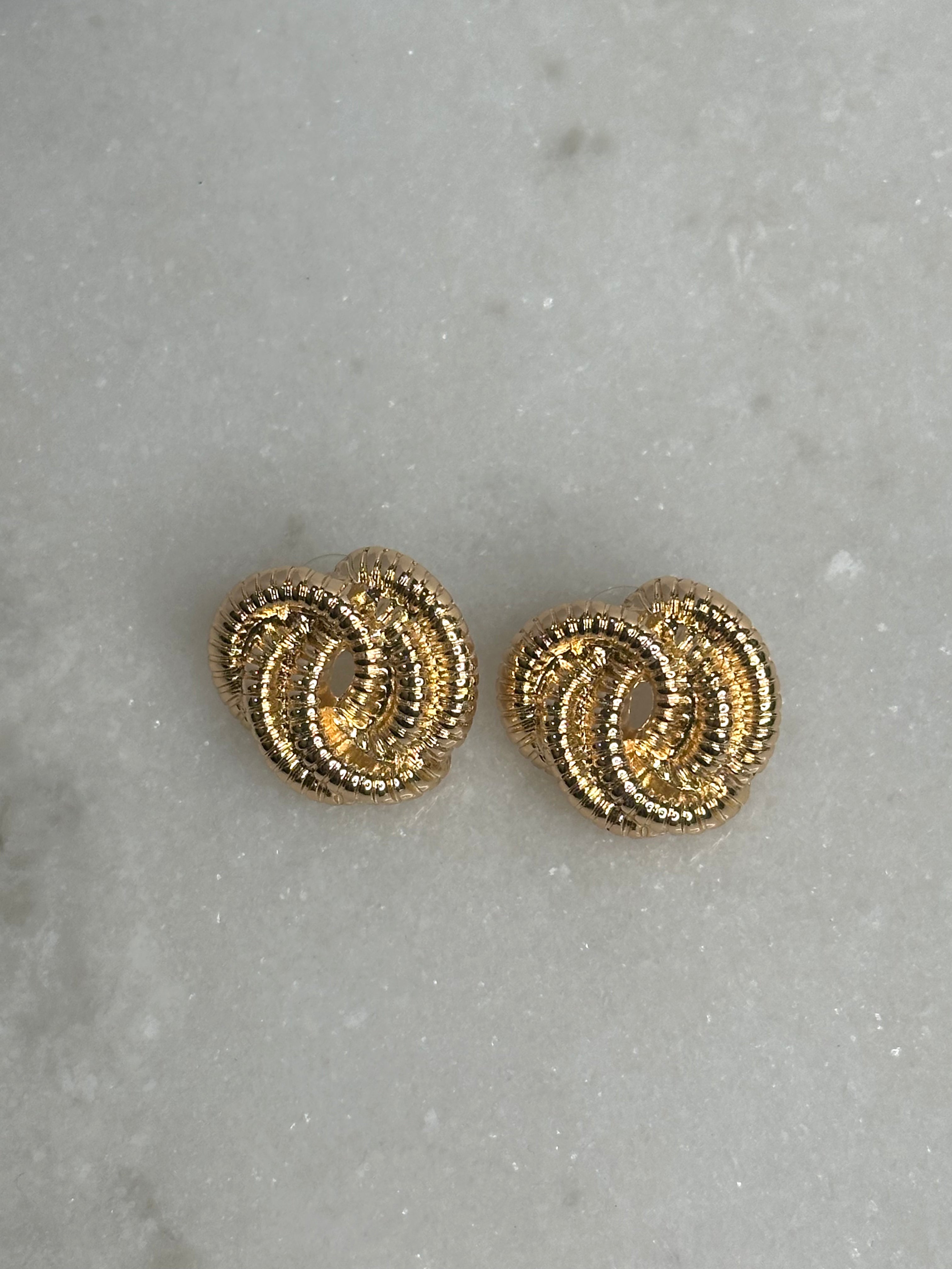 Knotted Textured Studs - Gold