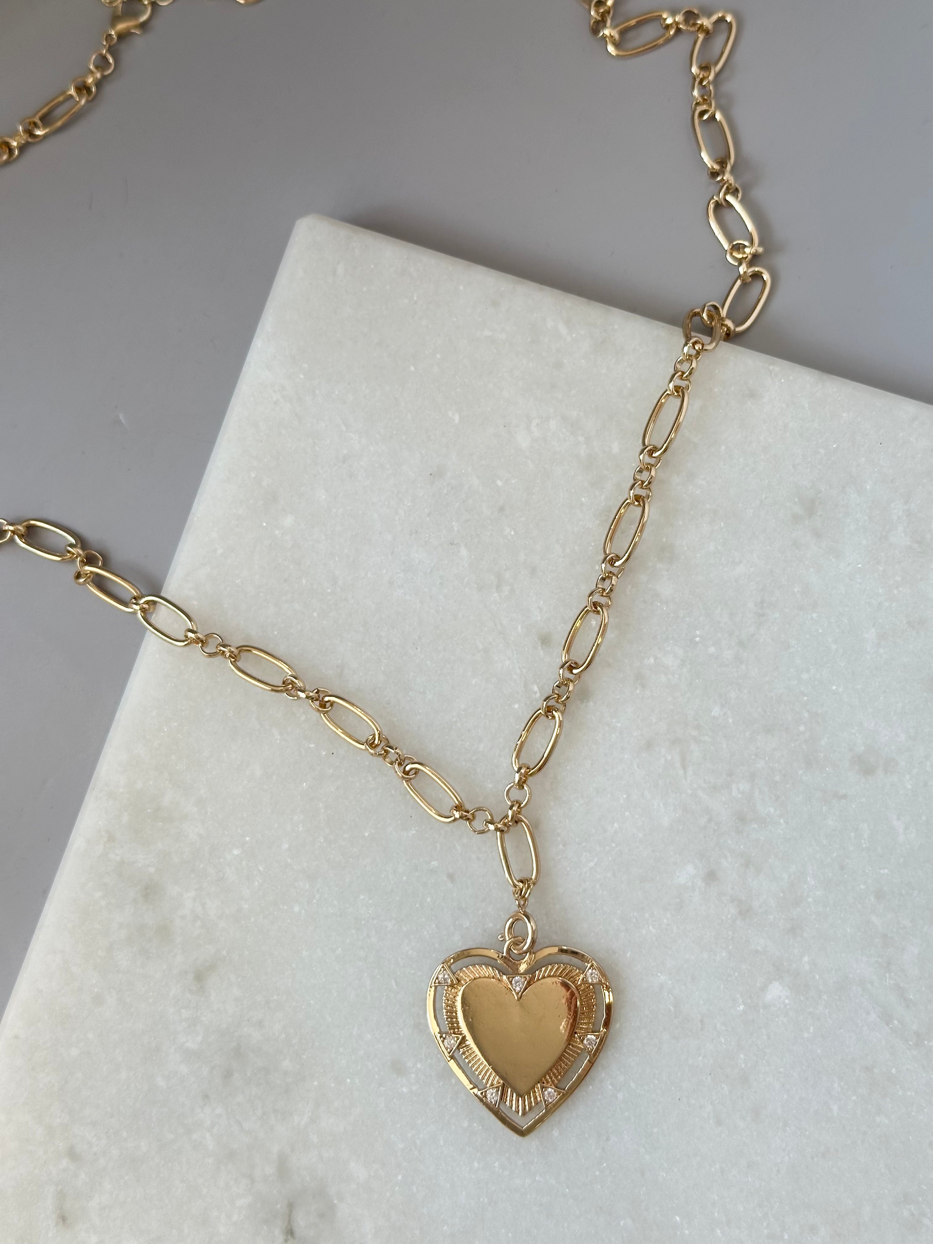 Kallie Heart Necklace-Gold