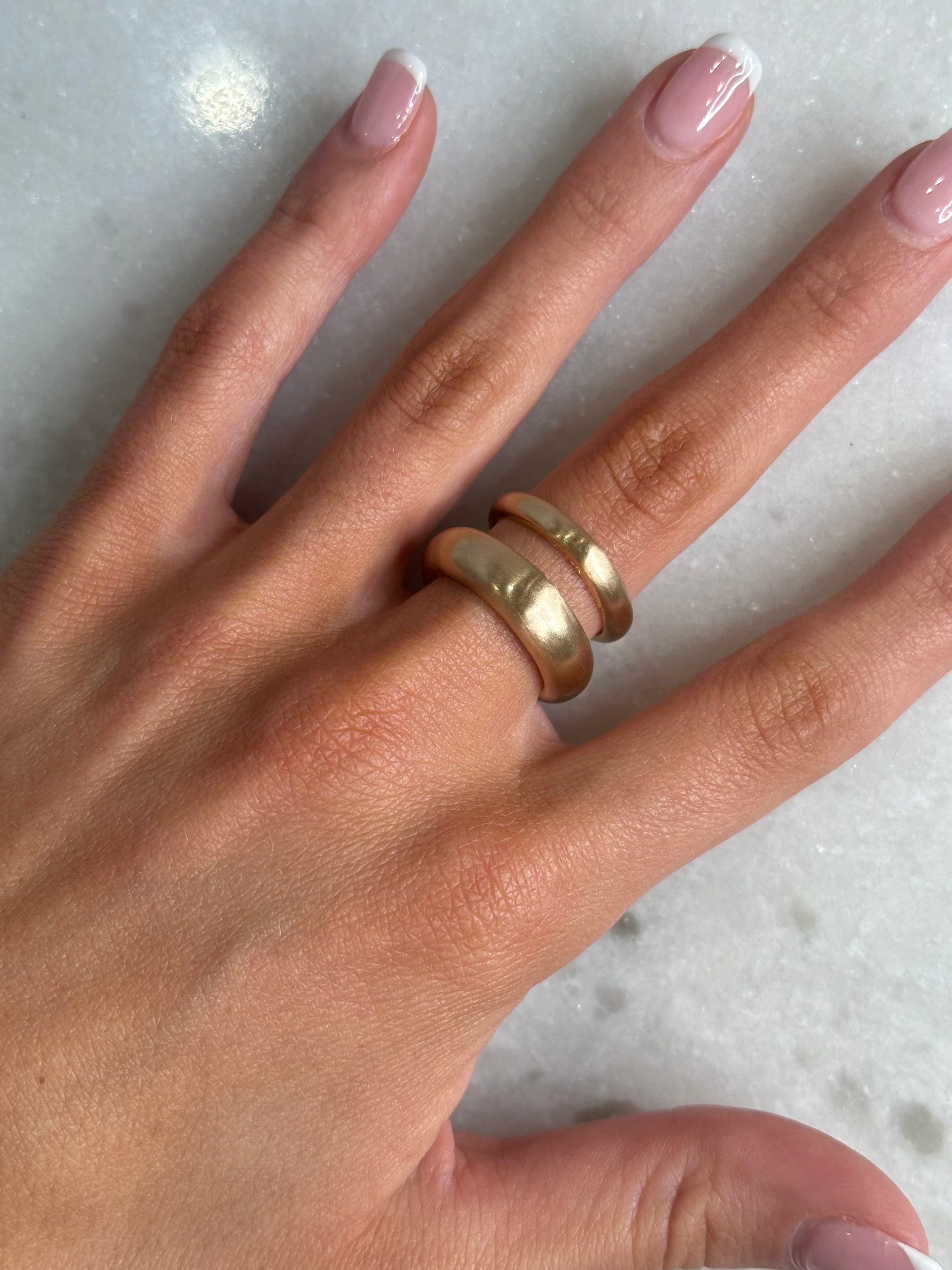 Double Layer Ring- Matte Gold