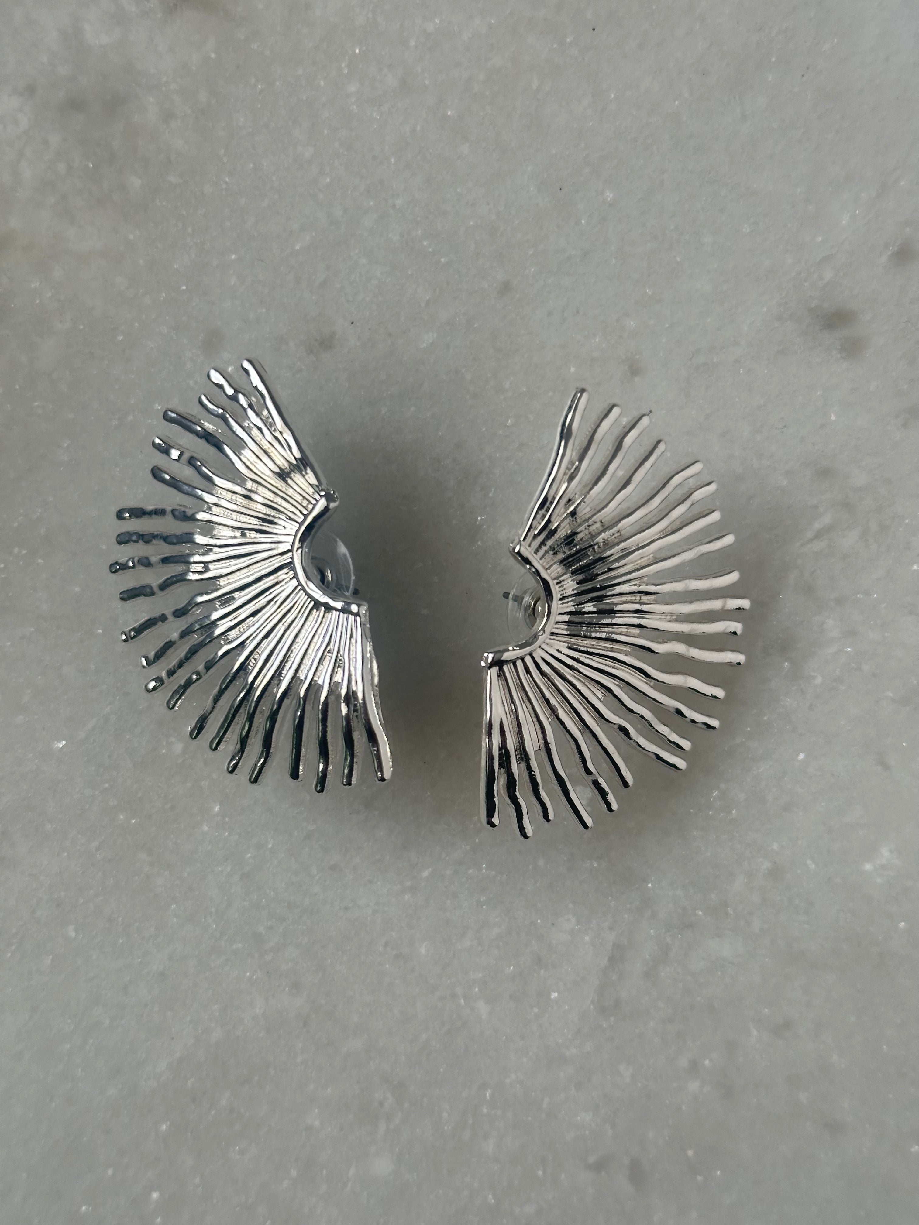 Sunburst Stud Earring - Silver