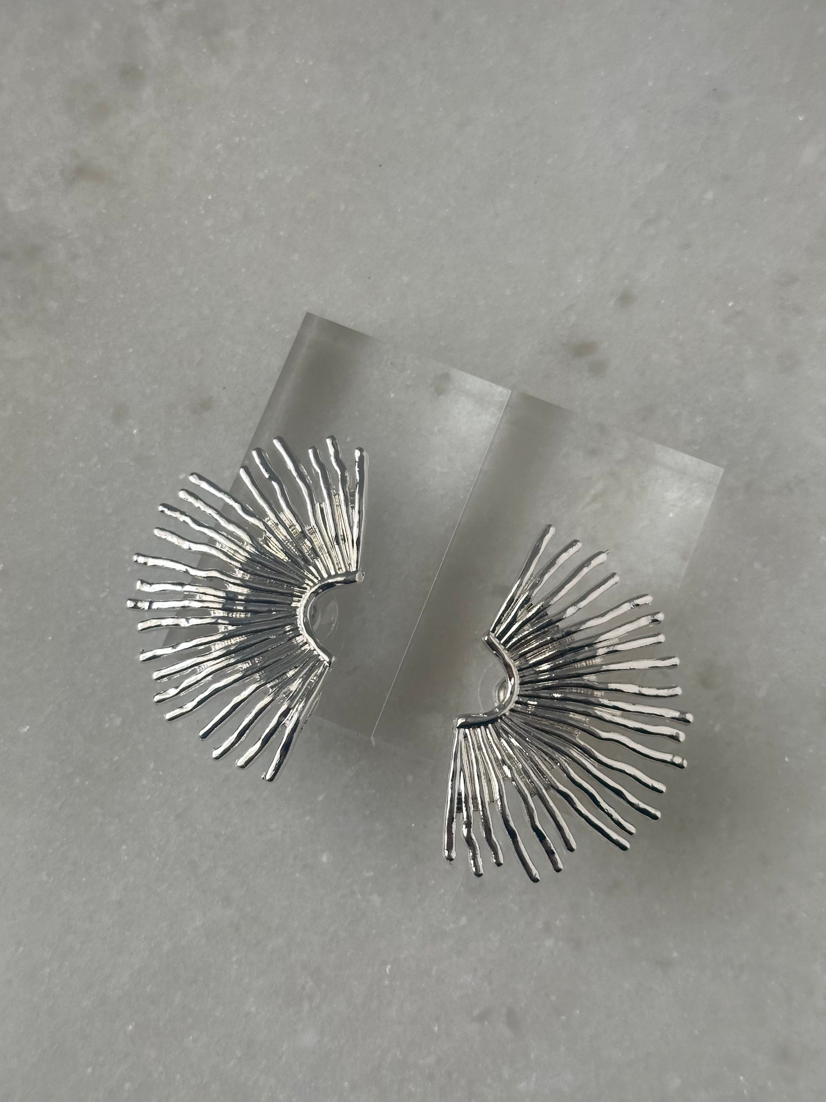 Sunburst Stud Earring - Silver