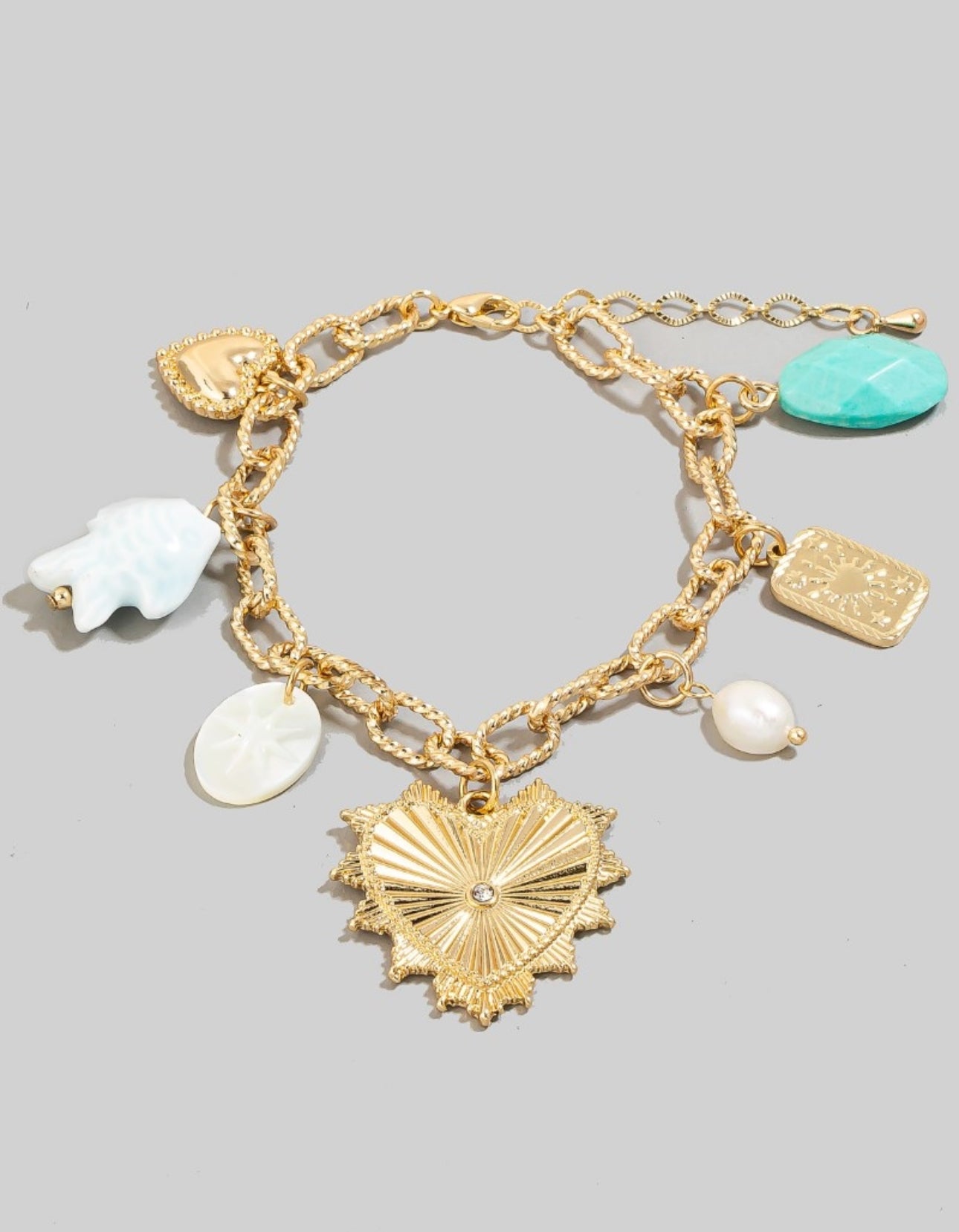 Pacific Charm Bracelet - Gold/Multi