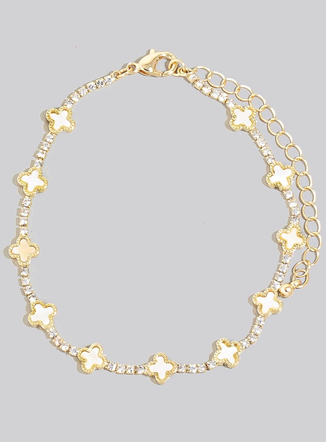 Mia Clover Bracelet-White