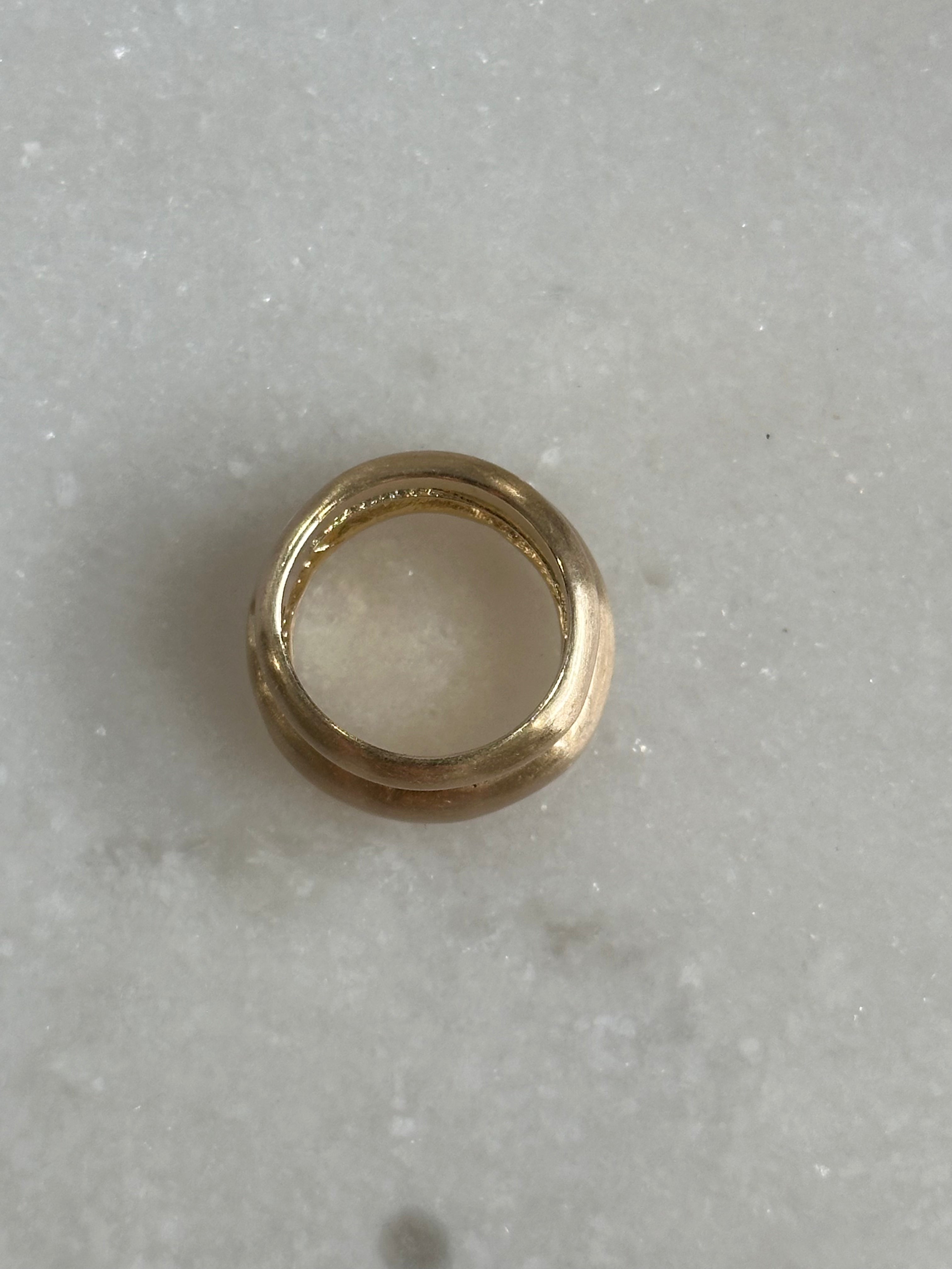 Double Layer Ring- Matte Gold