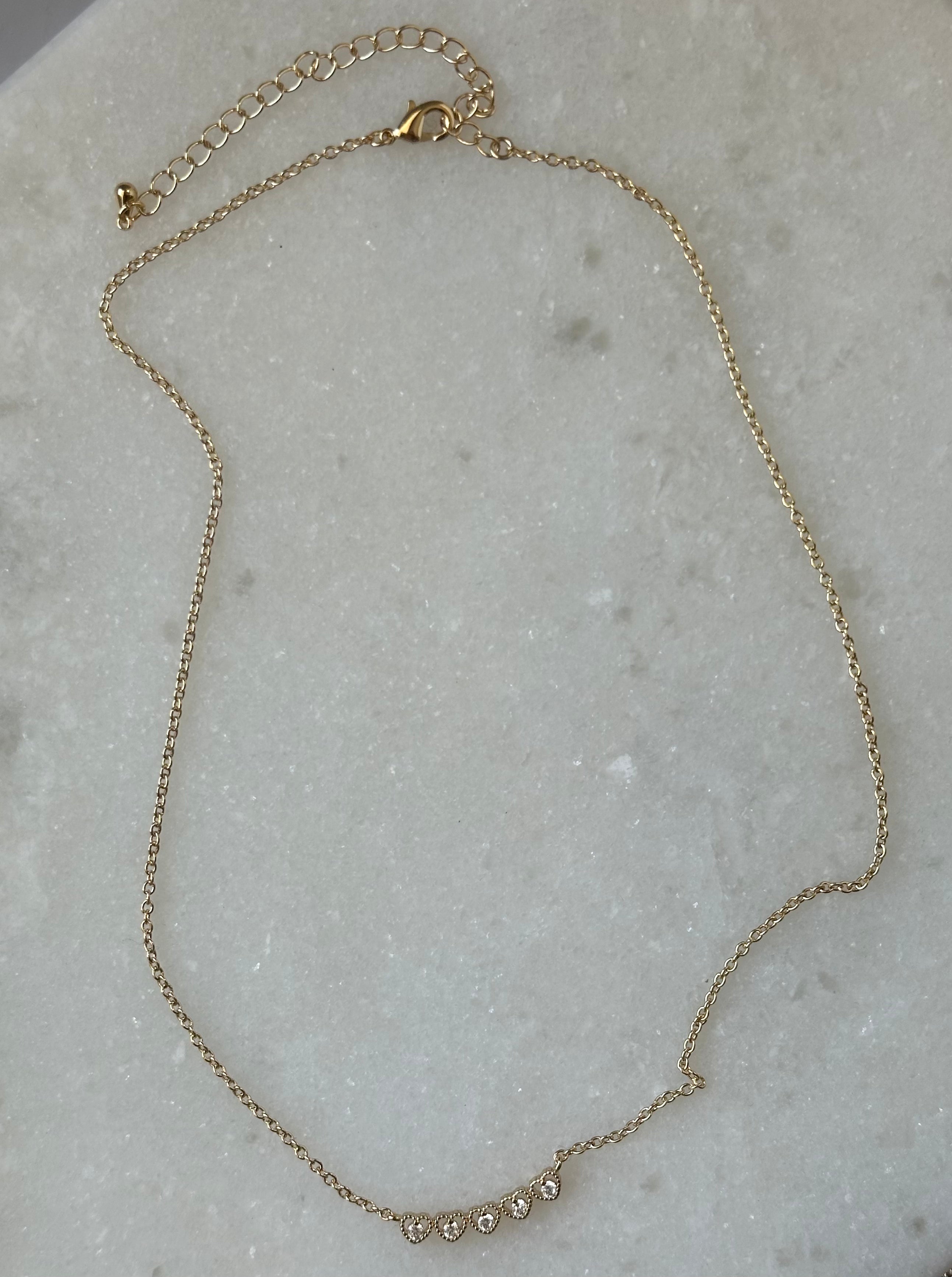 Rainey Necklace-Gold/Rhinestone