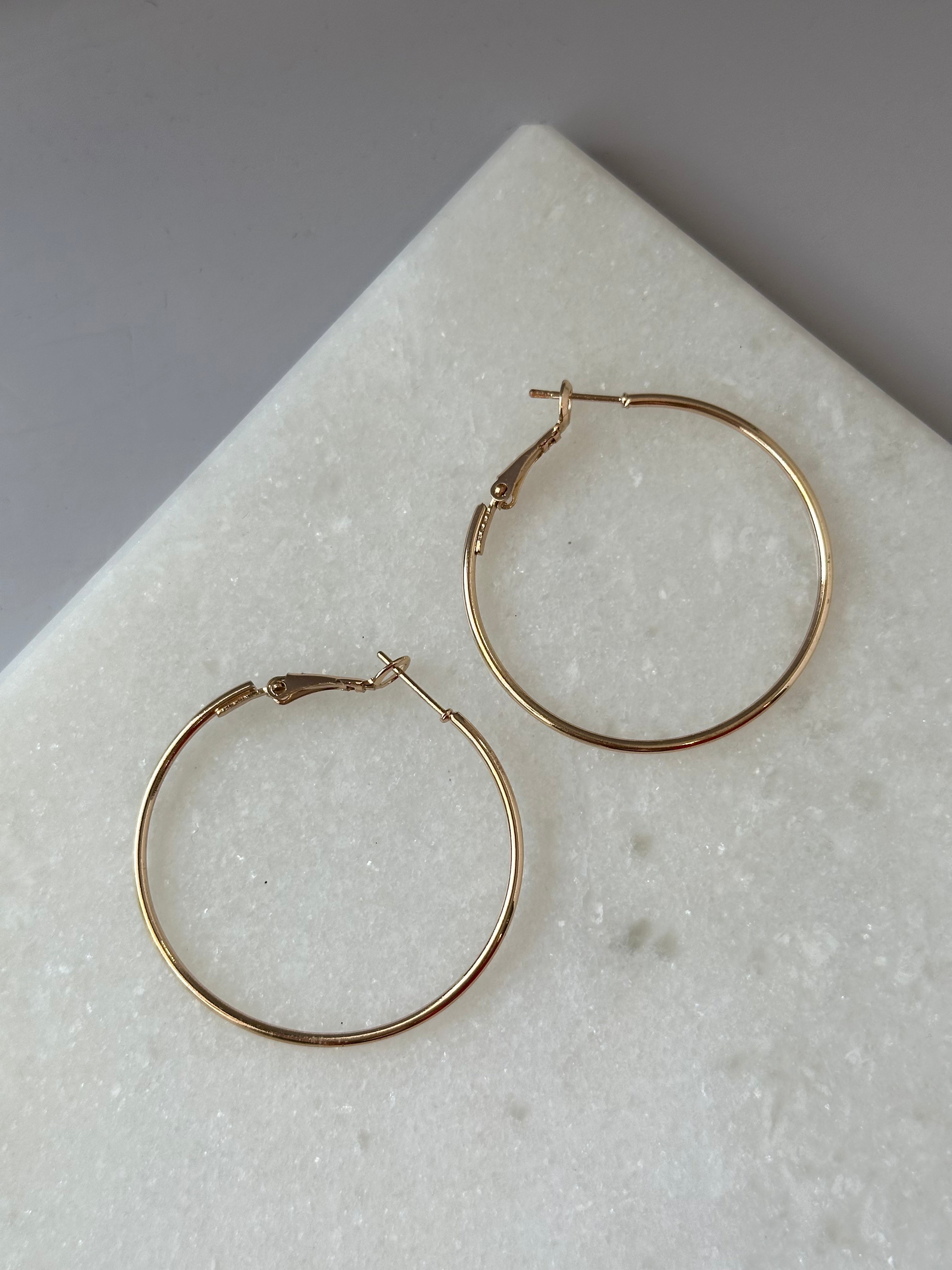 Basic Thin Gold Hoops