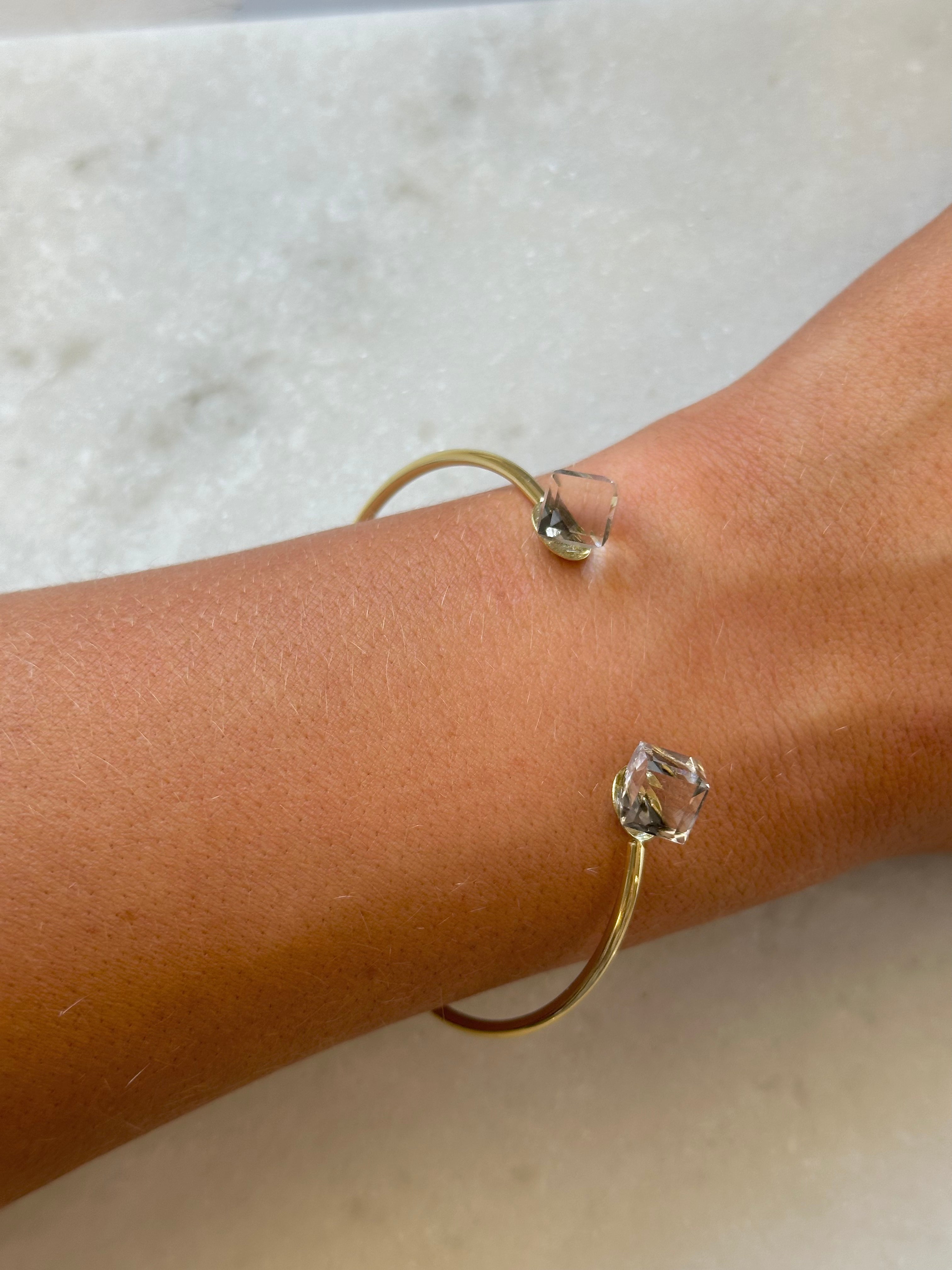 Clear Studded Bracelet- Gold