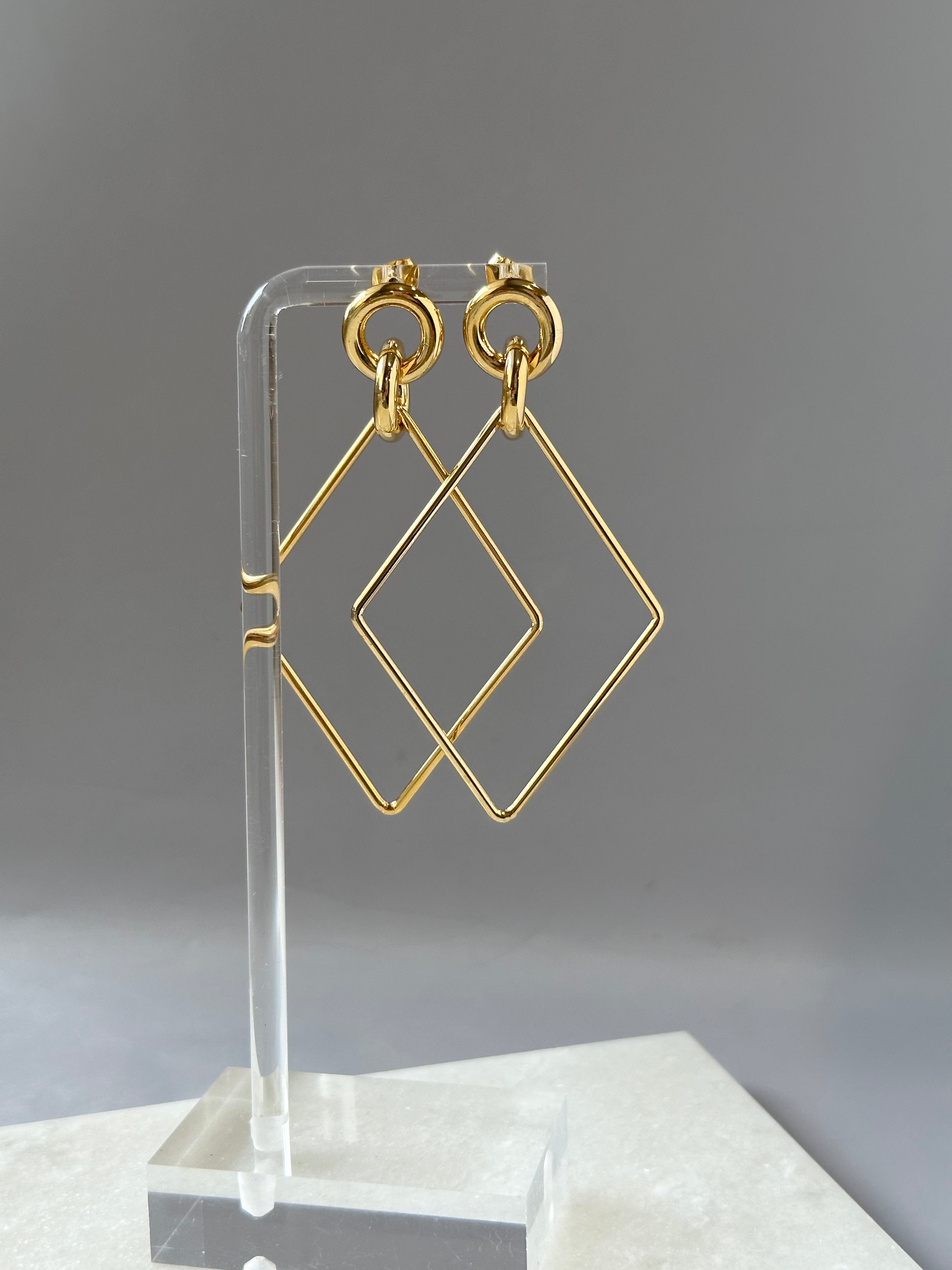 Gold Rhombus Hoops