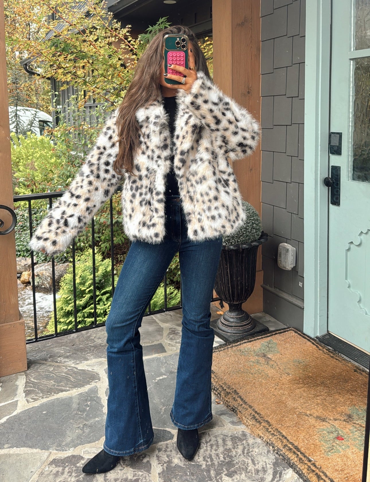 Carrie Cropped Jacket-Leopard