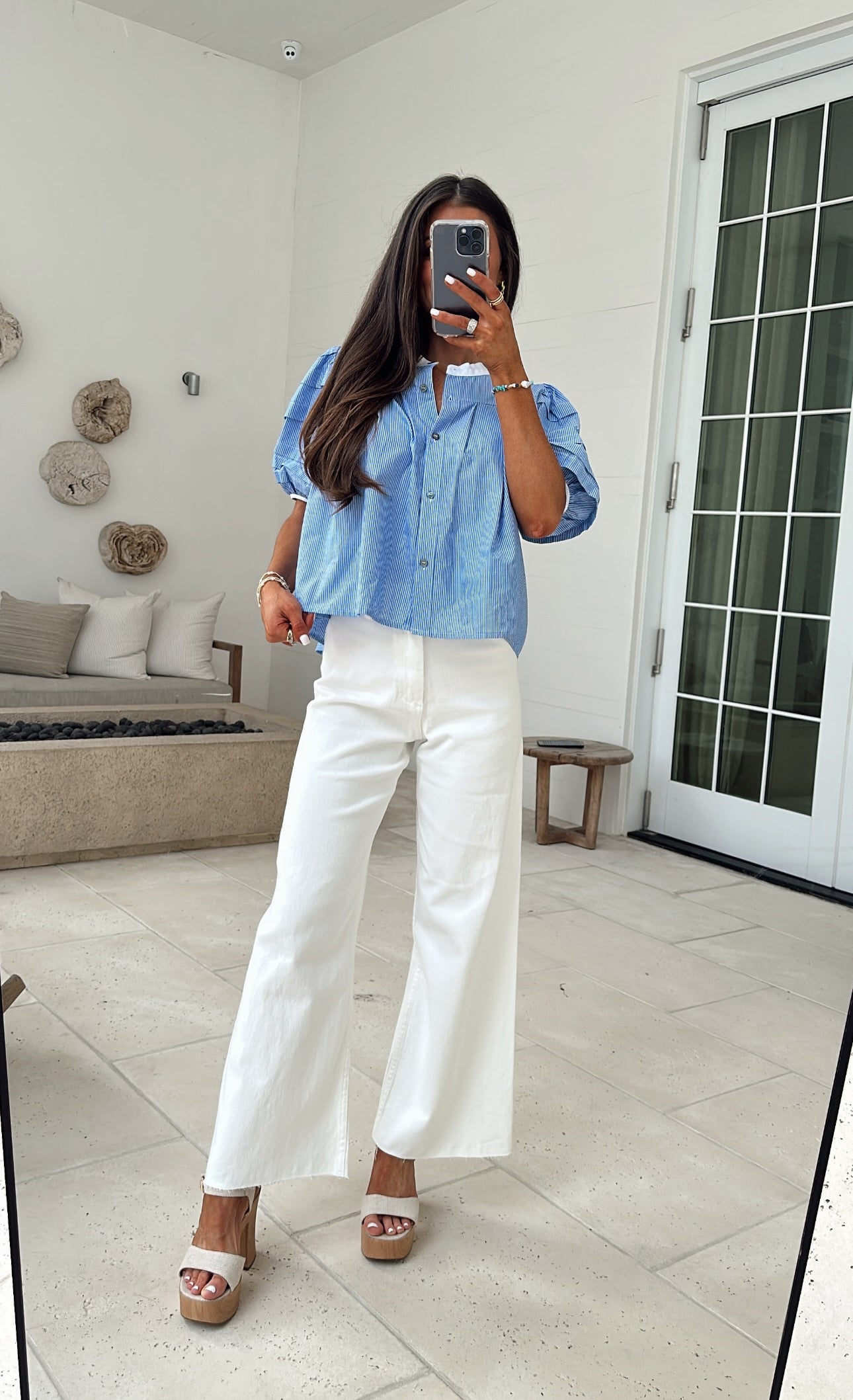 Brady Wide Leg Pants- Off White