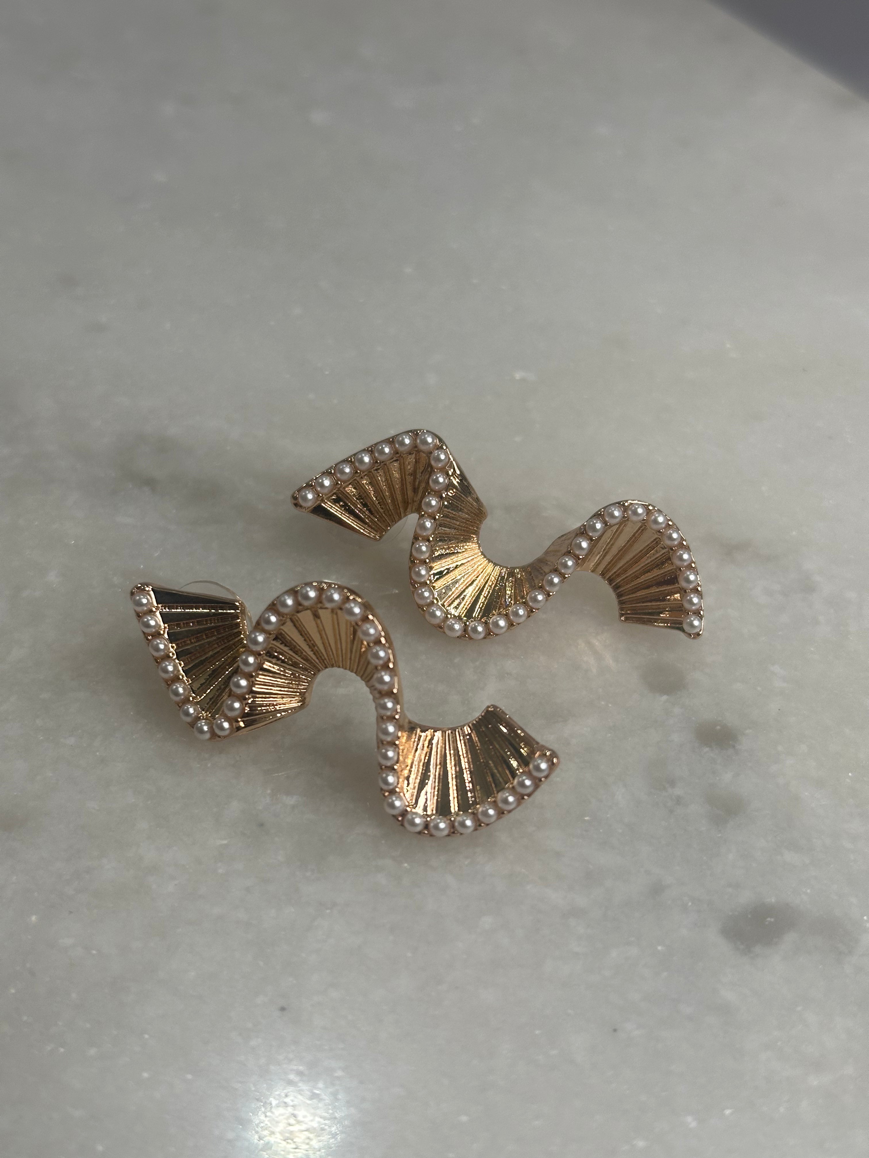 Textured Wave Earrings