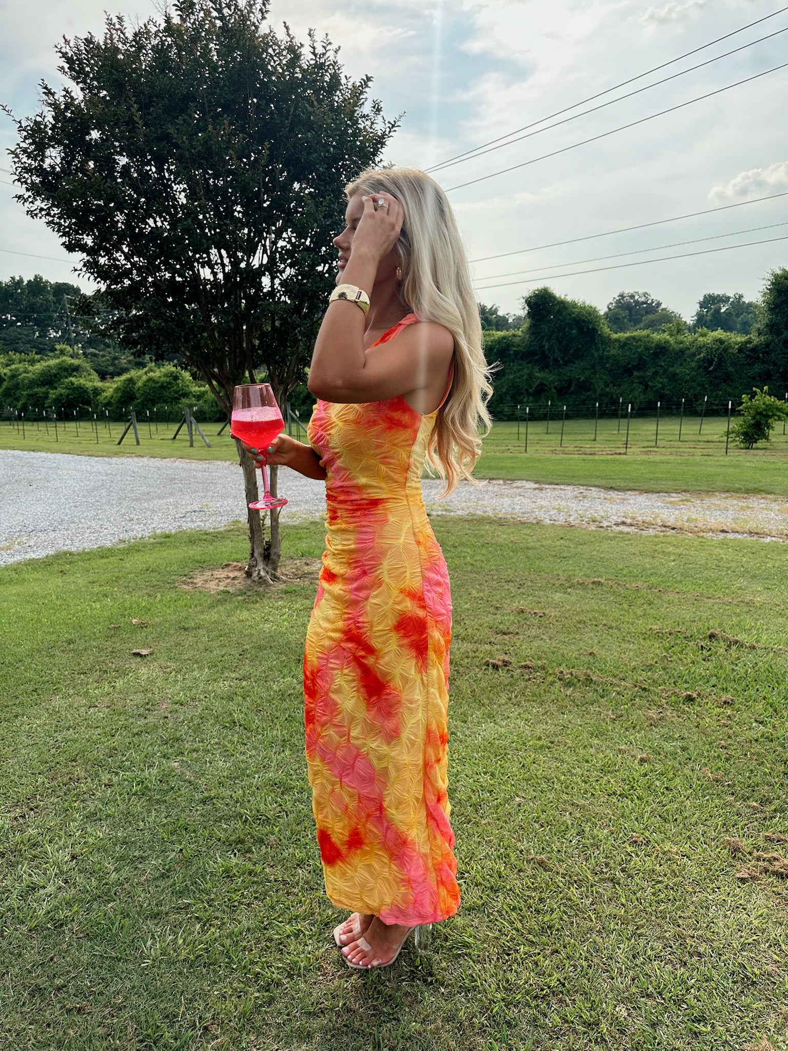 Nora Asymmetrical Maxi Dress-Sunset