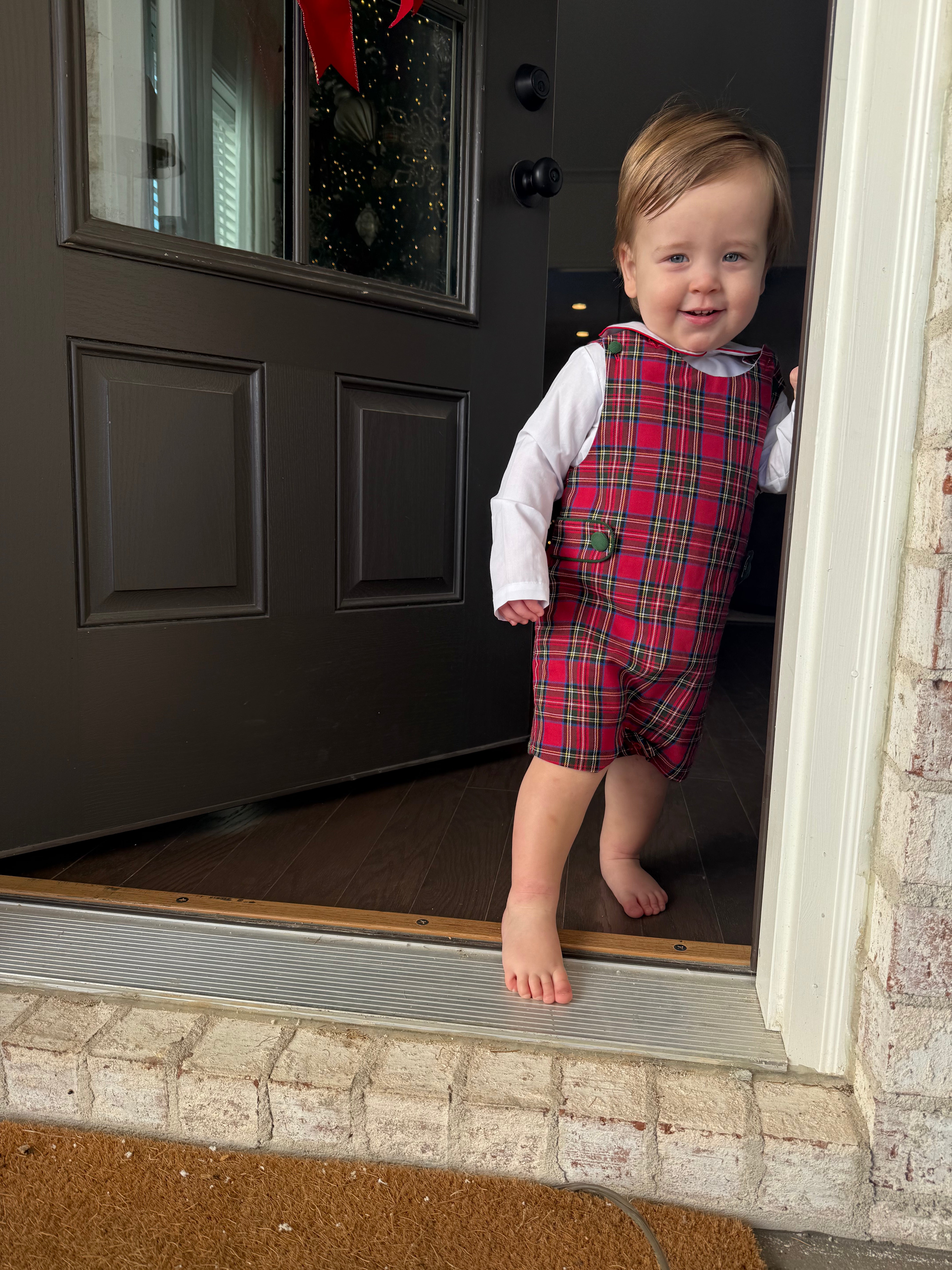 Christmas Plaid Shortall