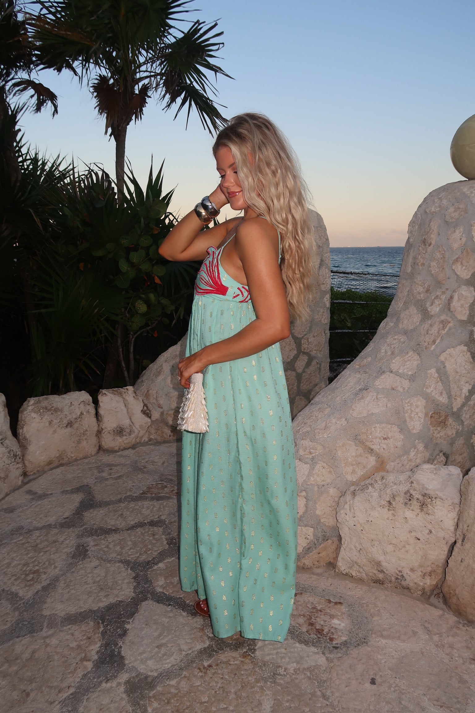 ariel maxi dress Ariel Flared Maxi Dress-Aqua