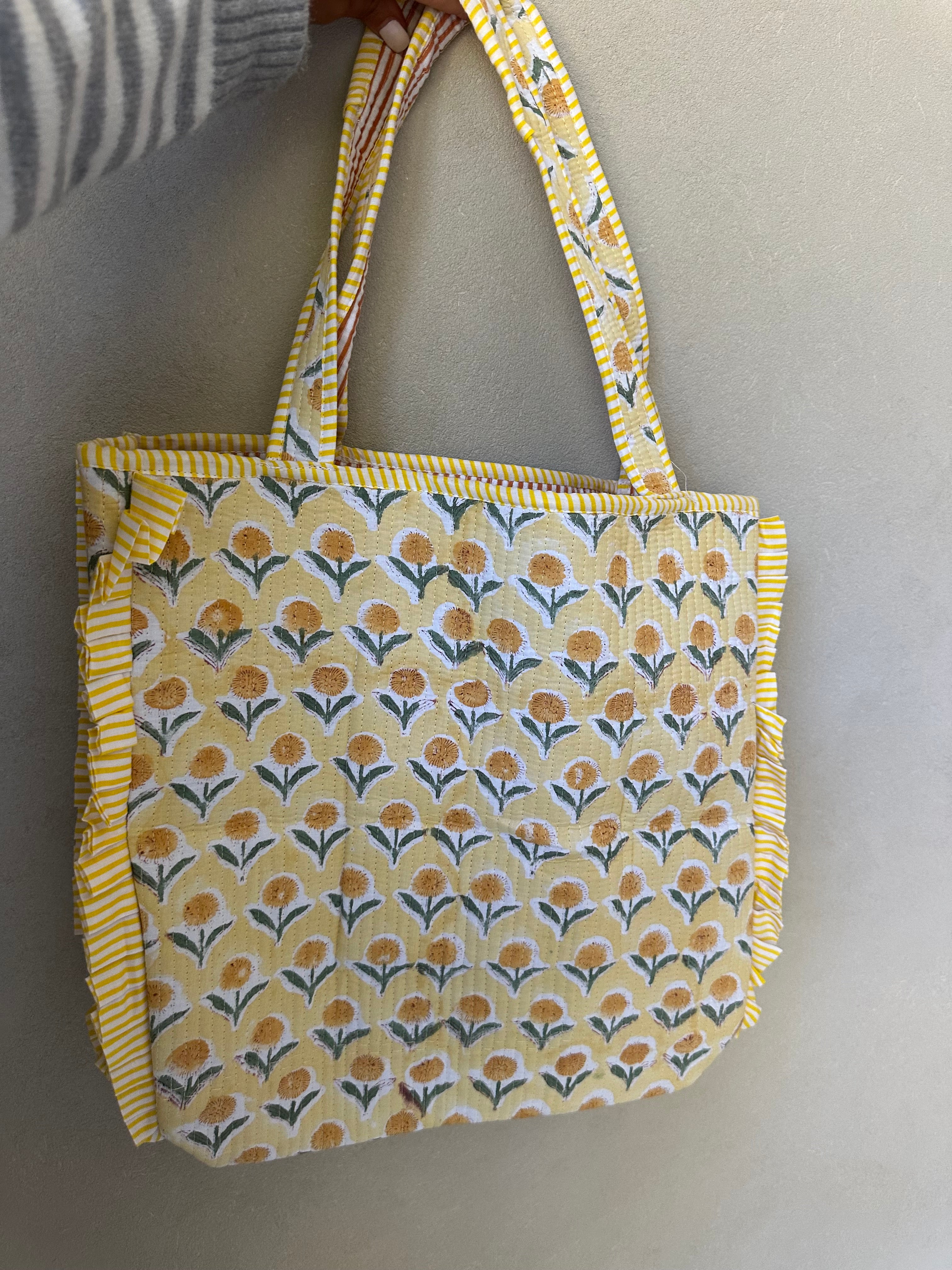 Jenny Floral Tote Bag-Yellow