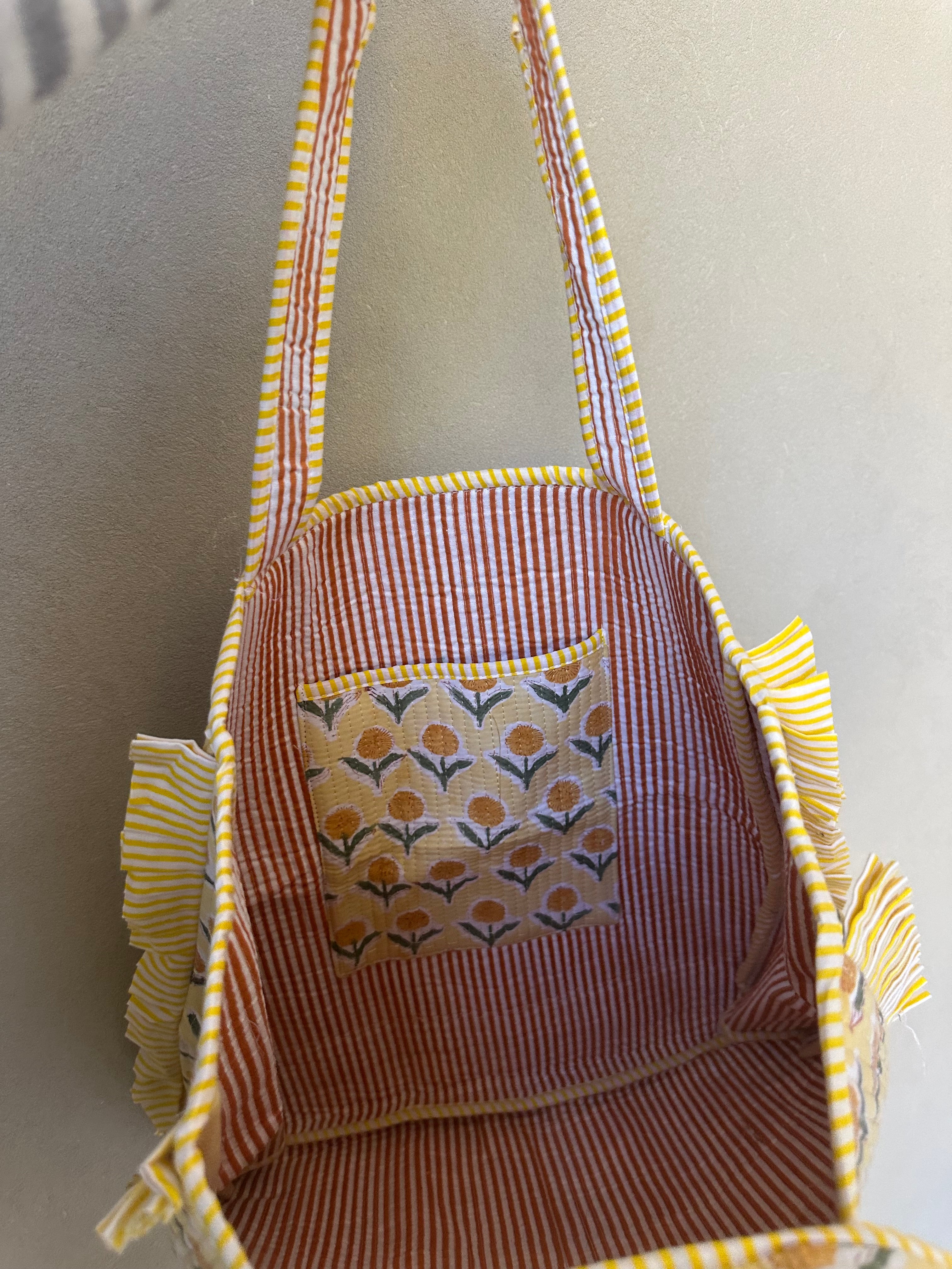 Jenny Floral Tote Bag-Yellow