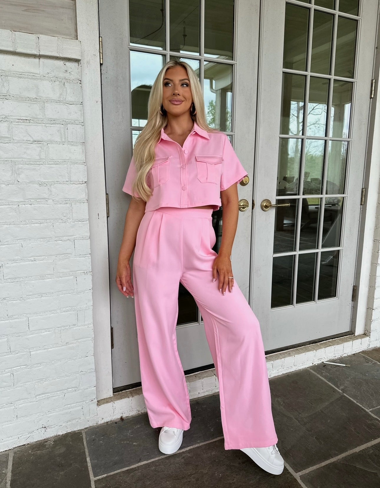Poppi Pants Set-Pink