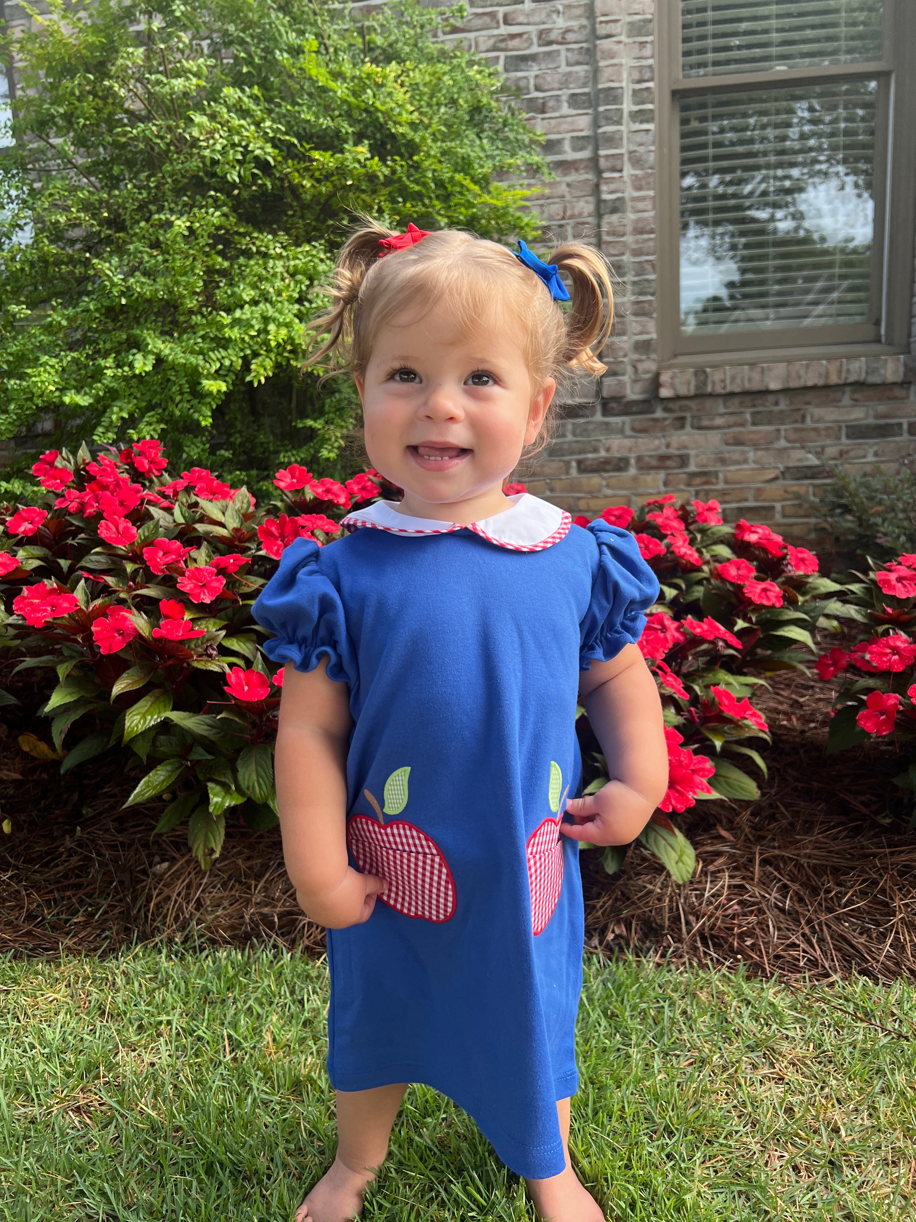 Apple Dress-Royal Blue Knit