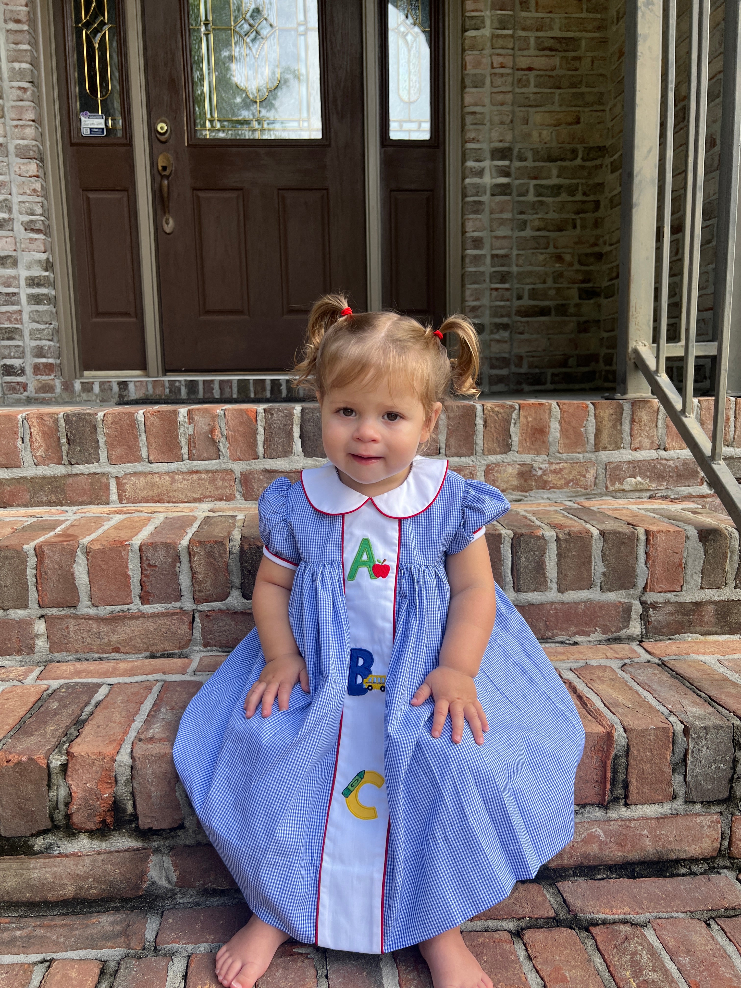 Back to School Dress-Blue Checkered