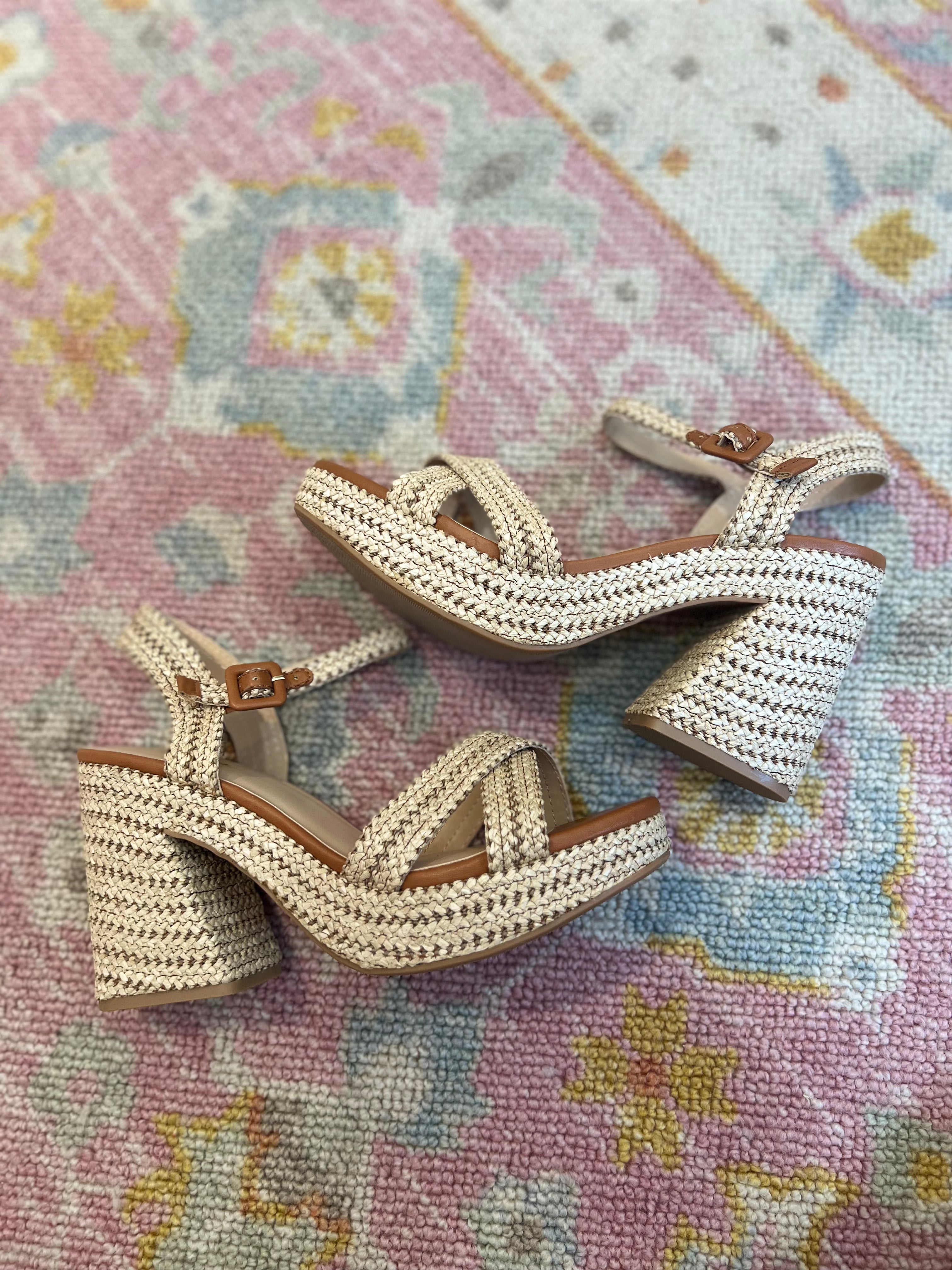 Yara Raffia Heel-SIZE 10