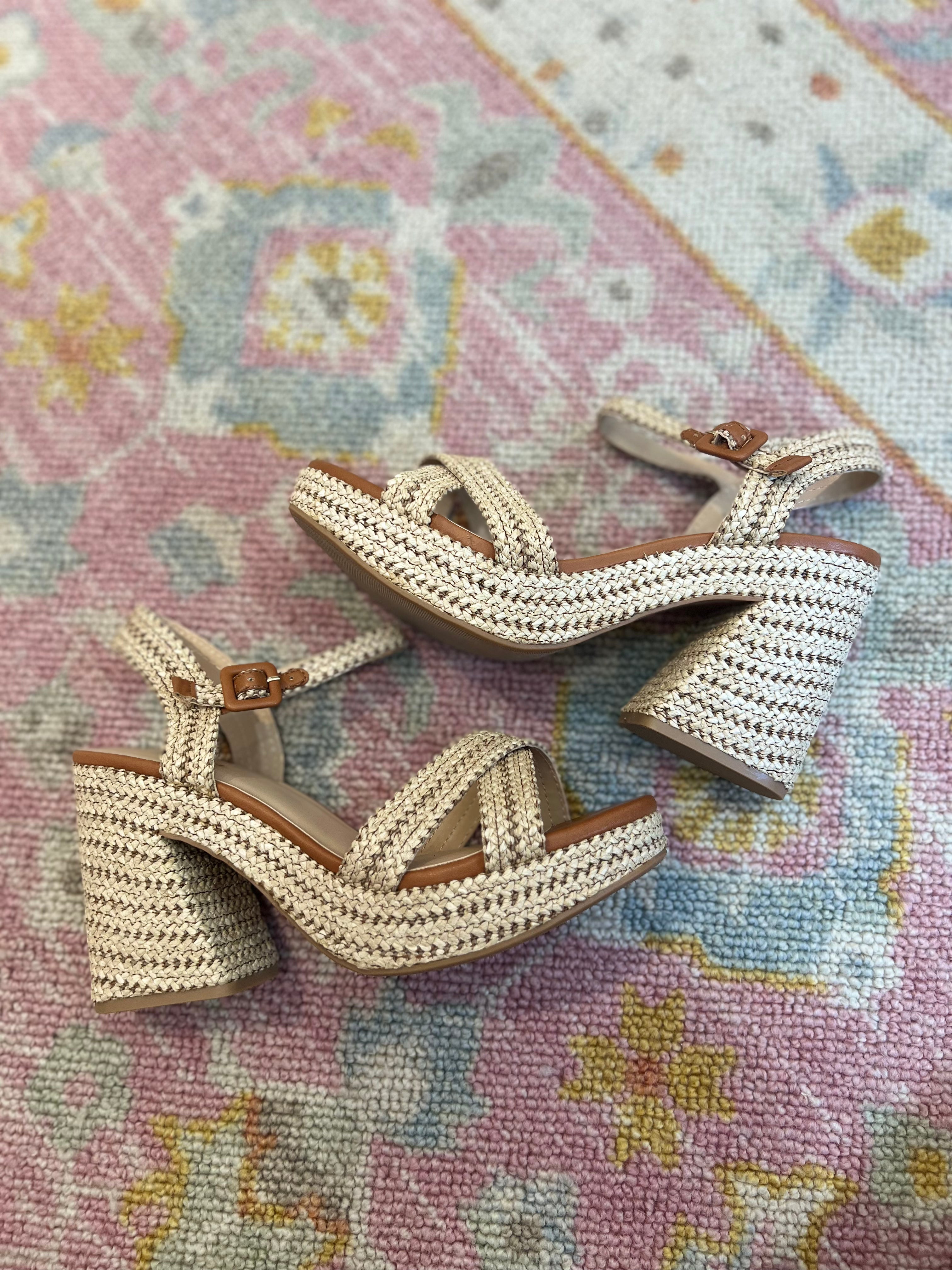 Yara Raffia Heel-SIZE 10