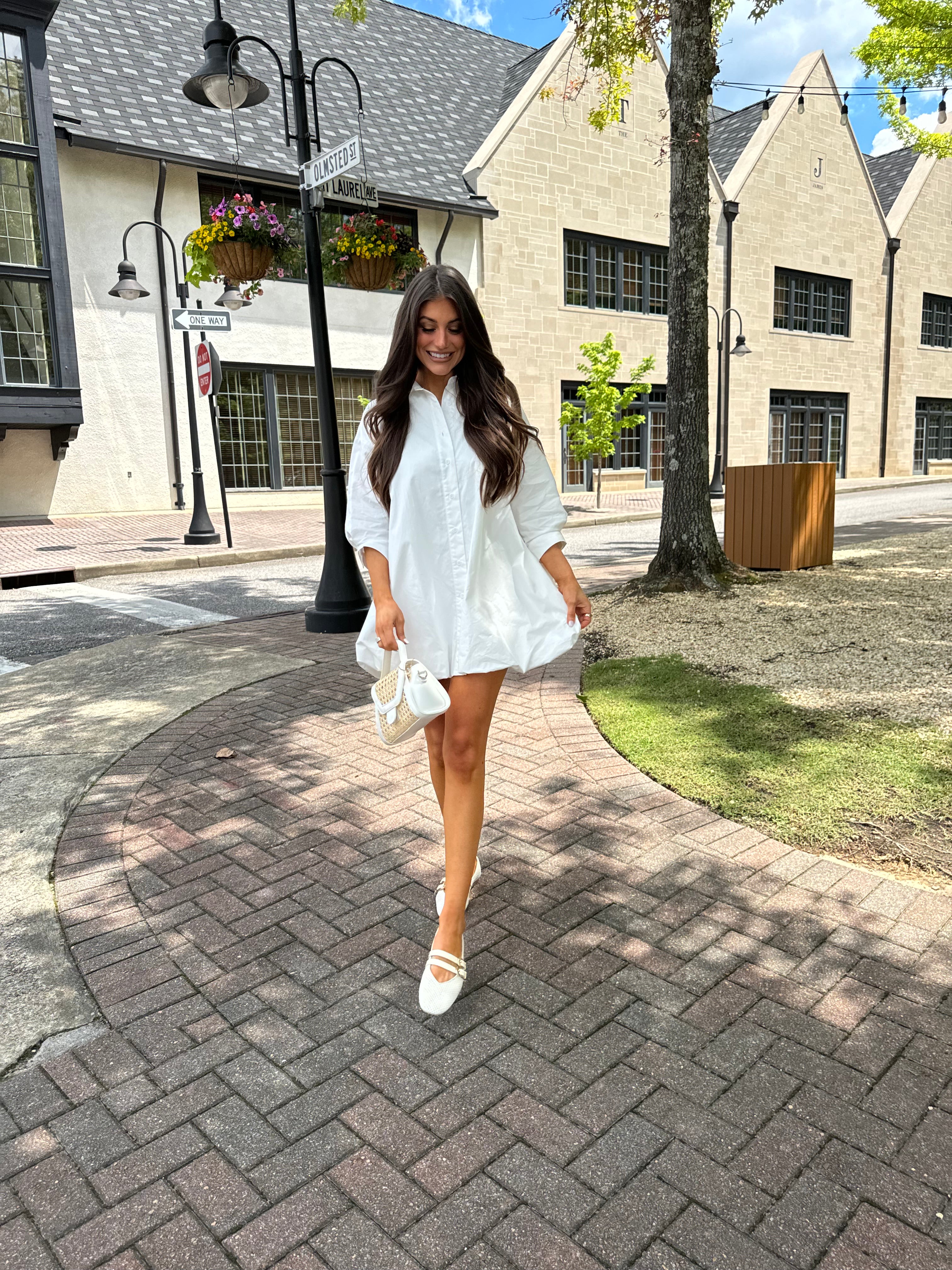 Bubble Shirt Dress-Off White
