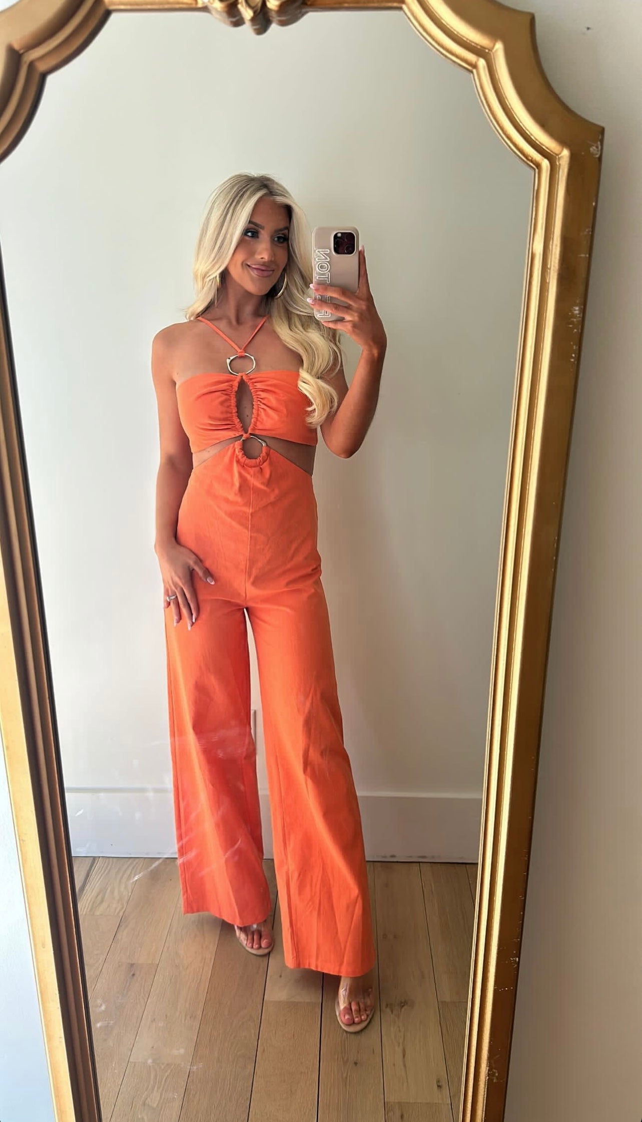 Double O Ring Jumpsuit- Coral