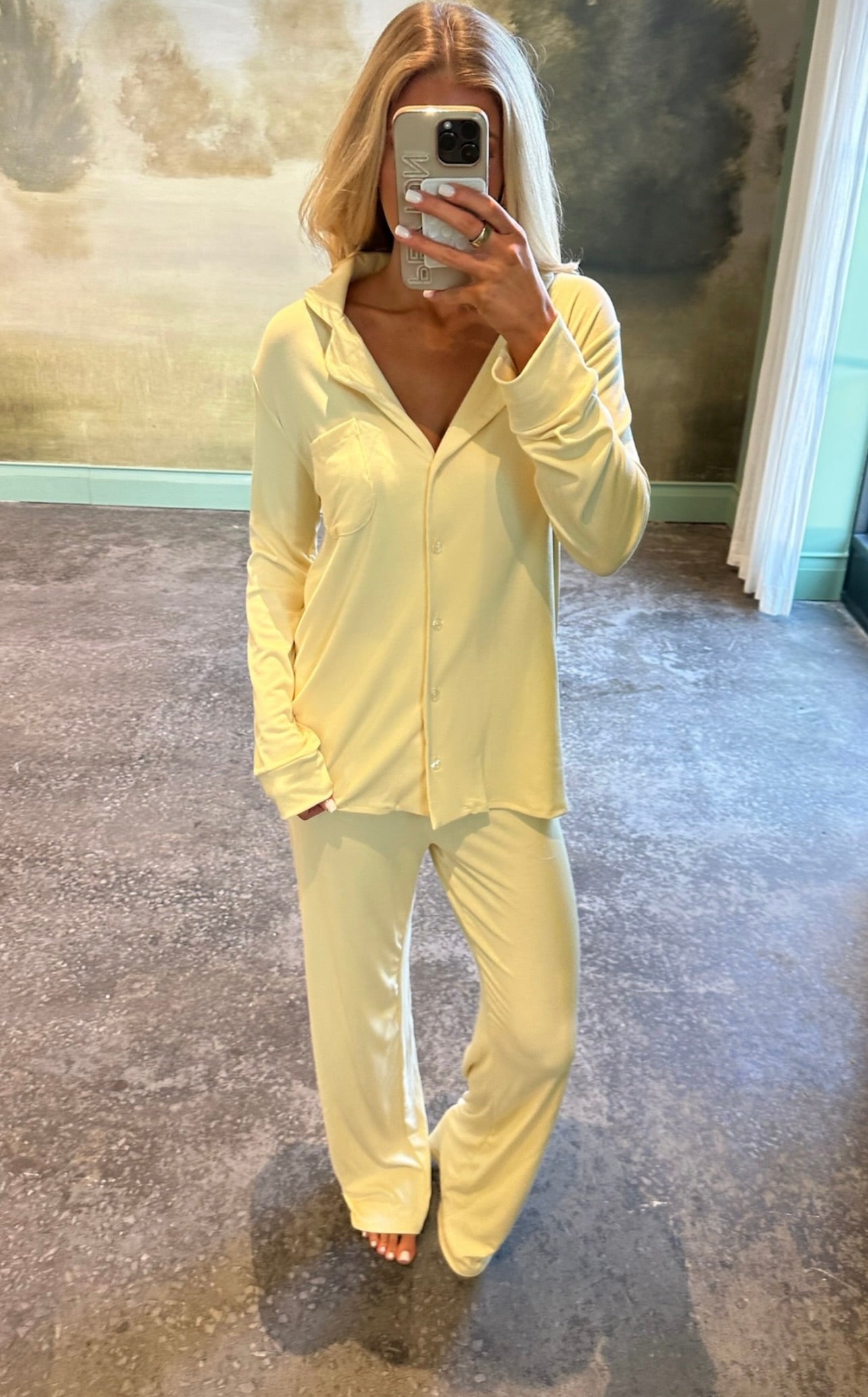 Grace Ribbed Pajama Set-Butter