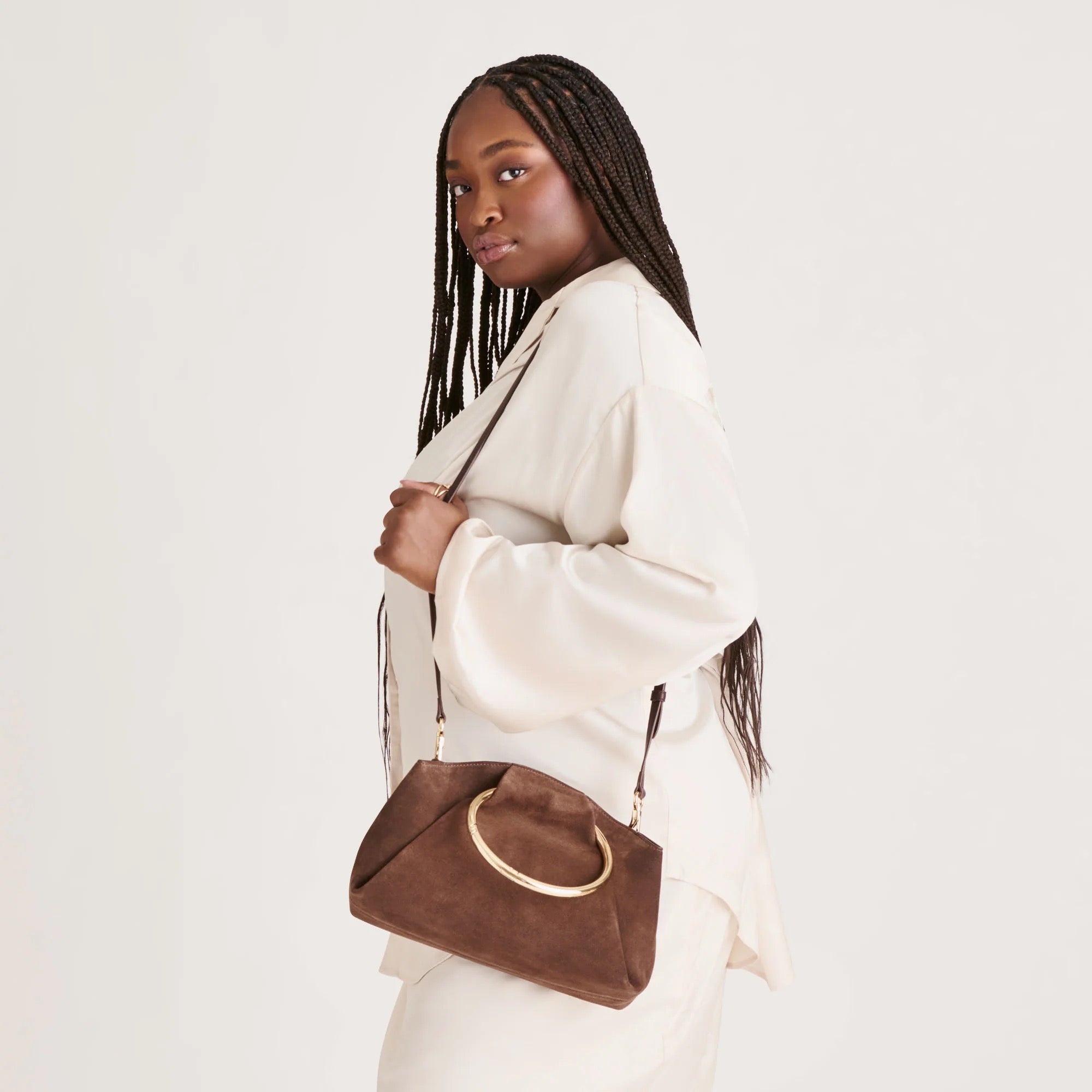 Channing Handbag-Espresso Suede/DOLCE VITA