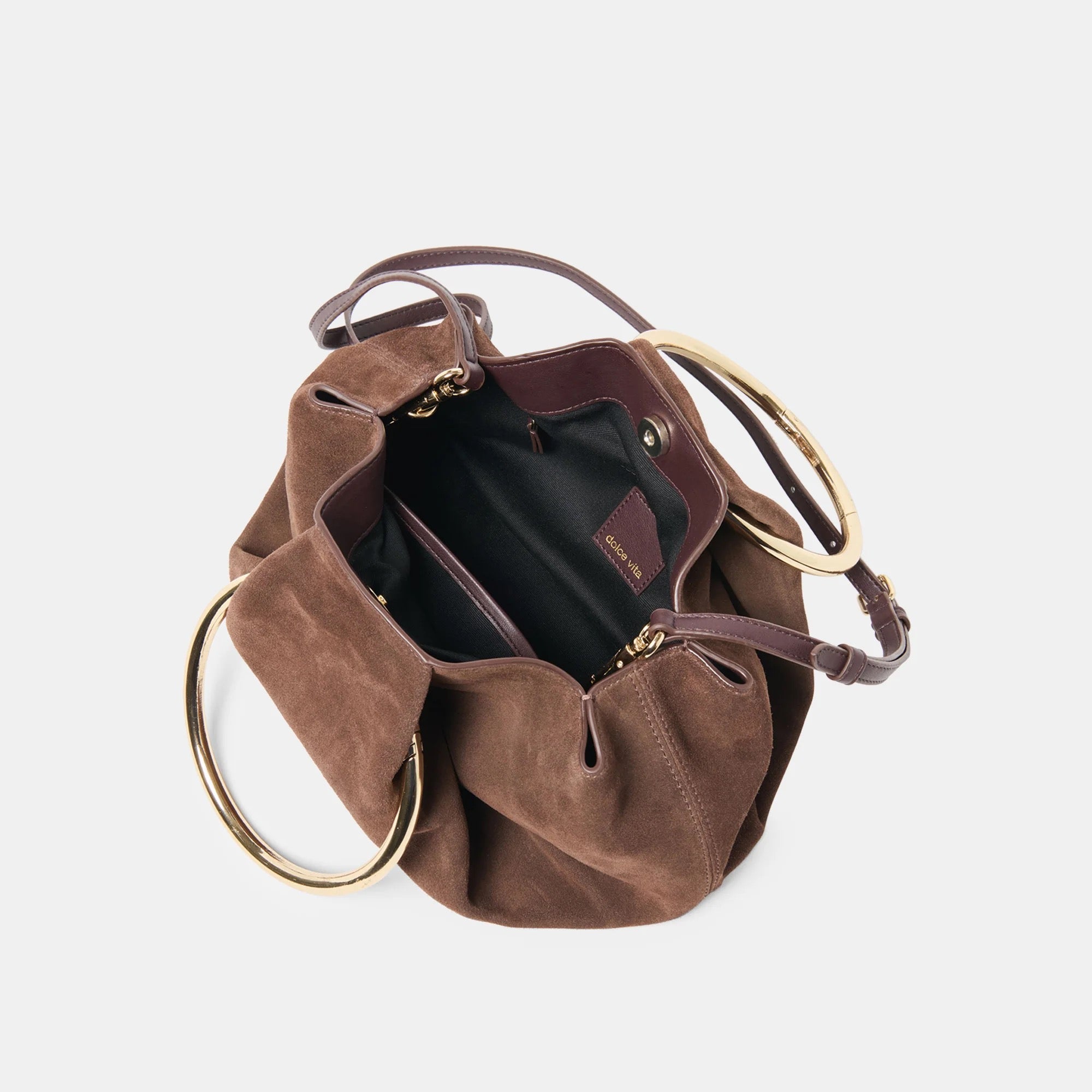 Channing Handbag-Espresso Suede/DOLCE VITA