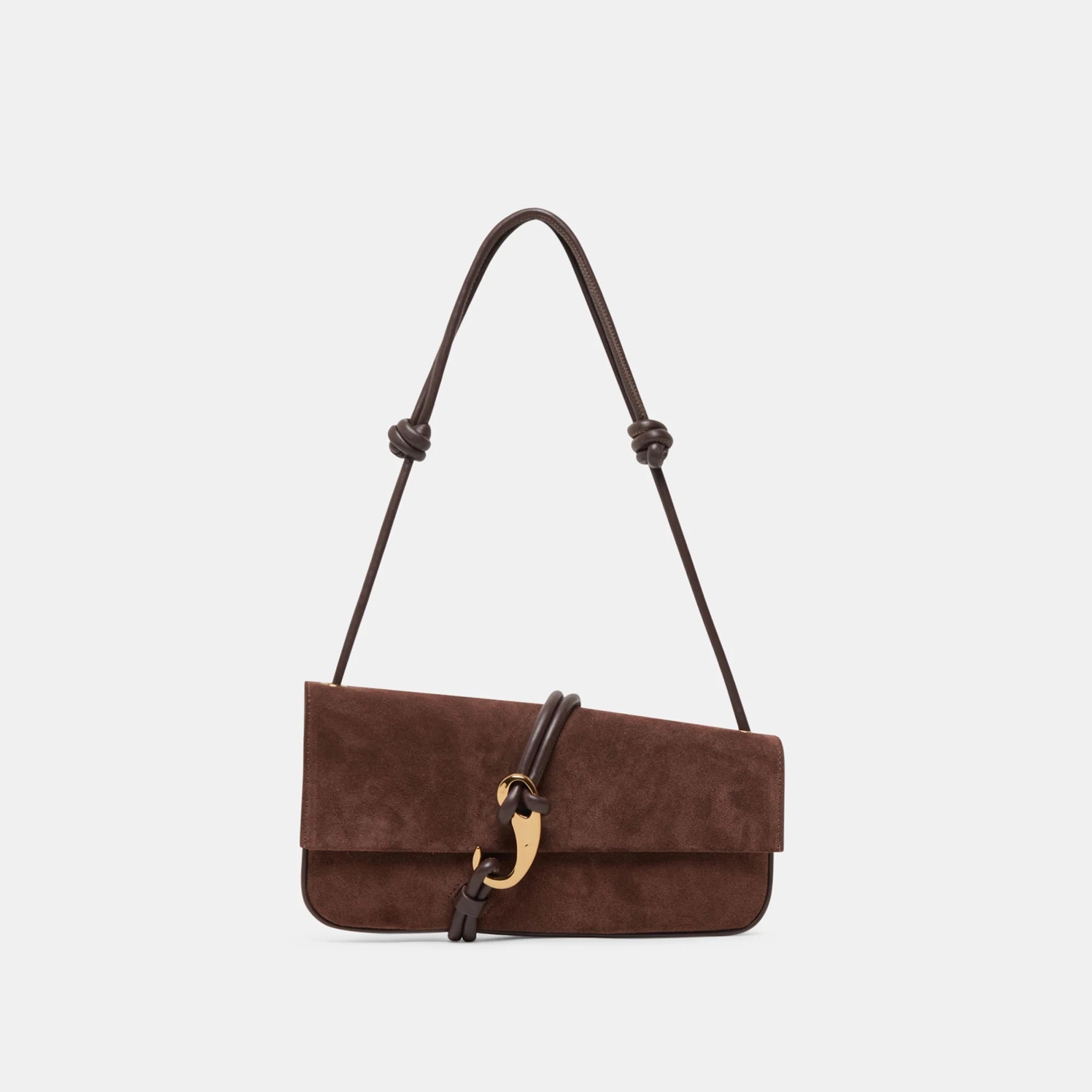 Alice Shoulder Bag-Chocolate Suede/DOLCE VITA