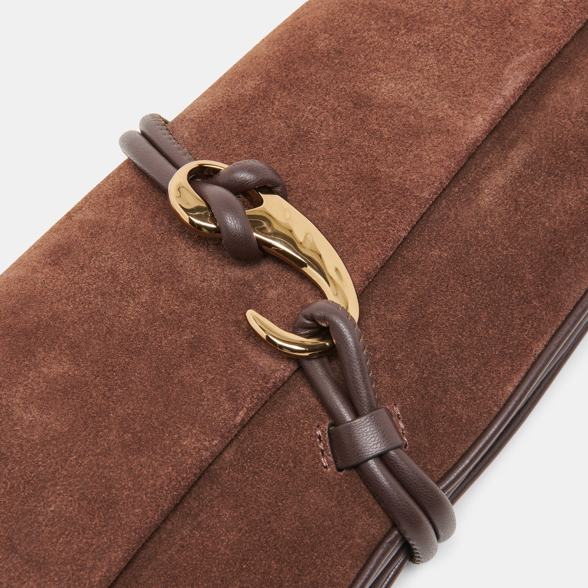 Alice Shoulder Bag-Chocolate Suede/DOLCE VITA