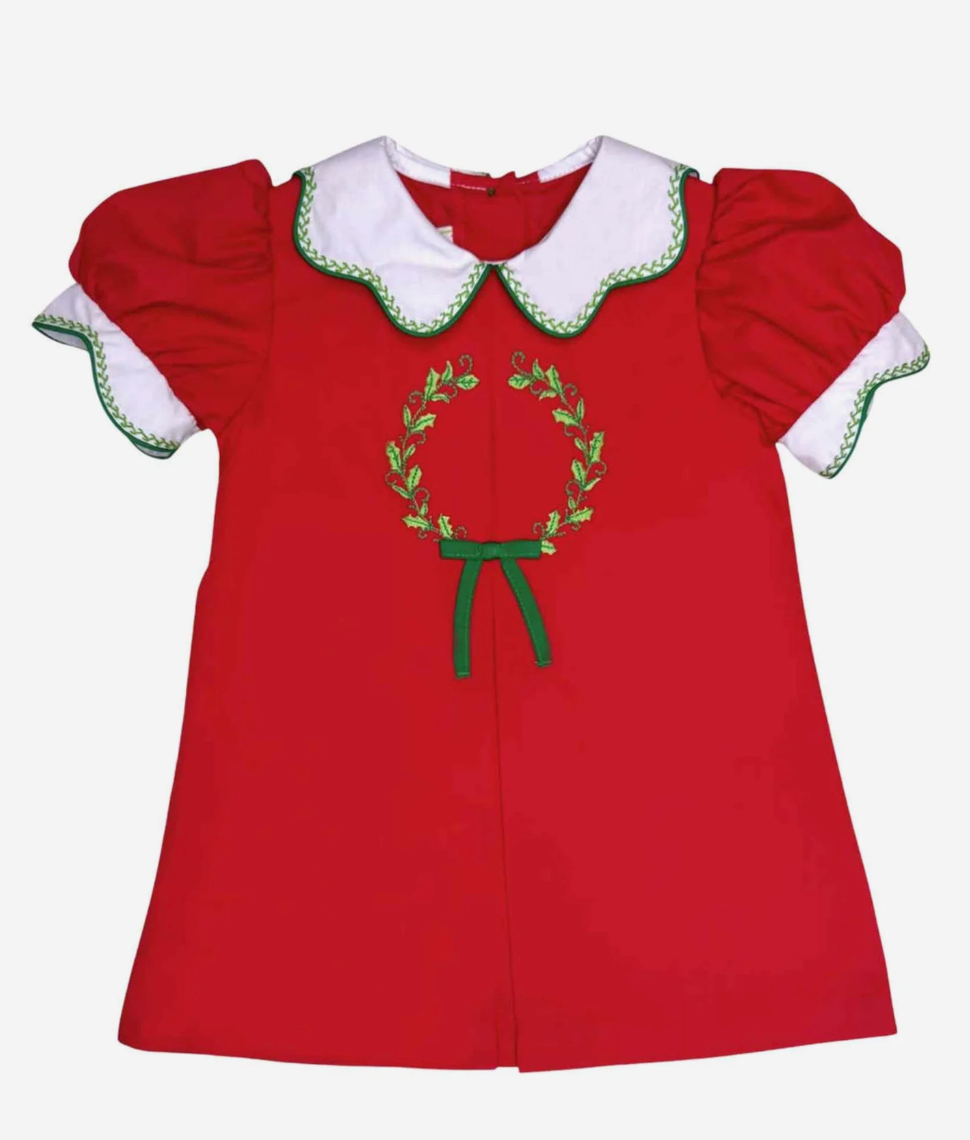 Wreath Ella Dress-Red