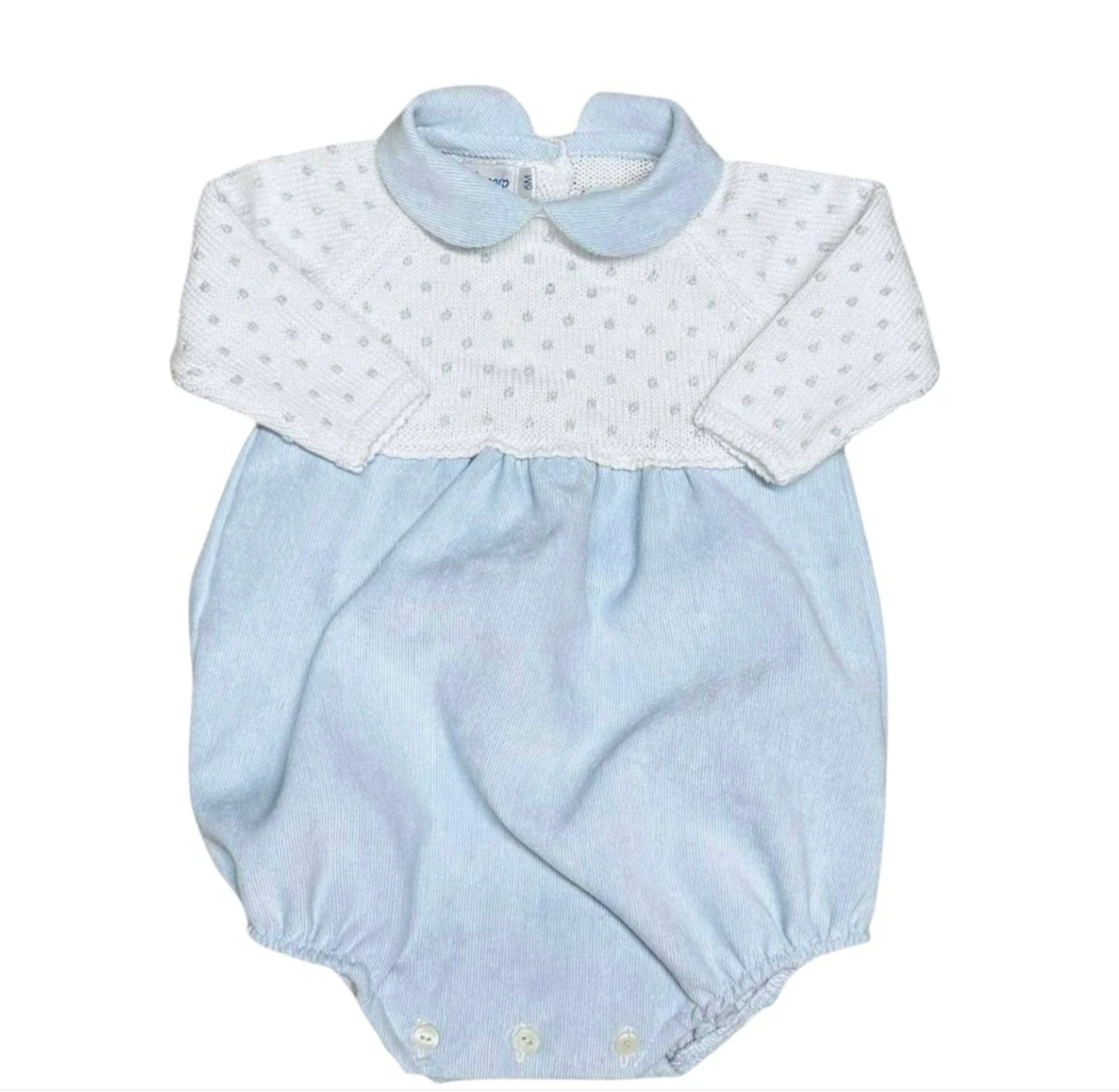 Collar Dot Corduroy Bubble- Light Blue