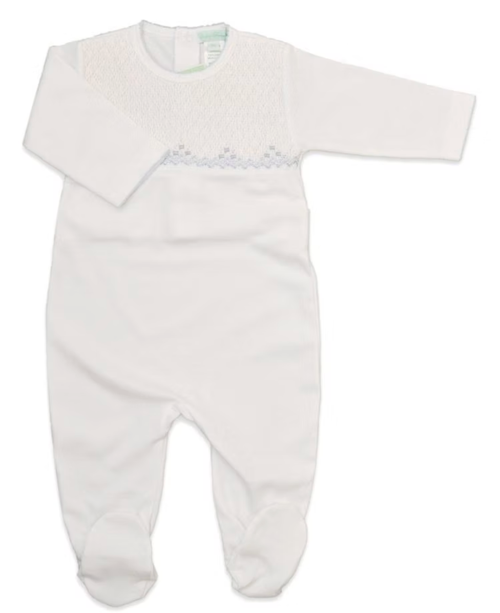 Liam Pima Cotton Footie-White