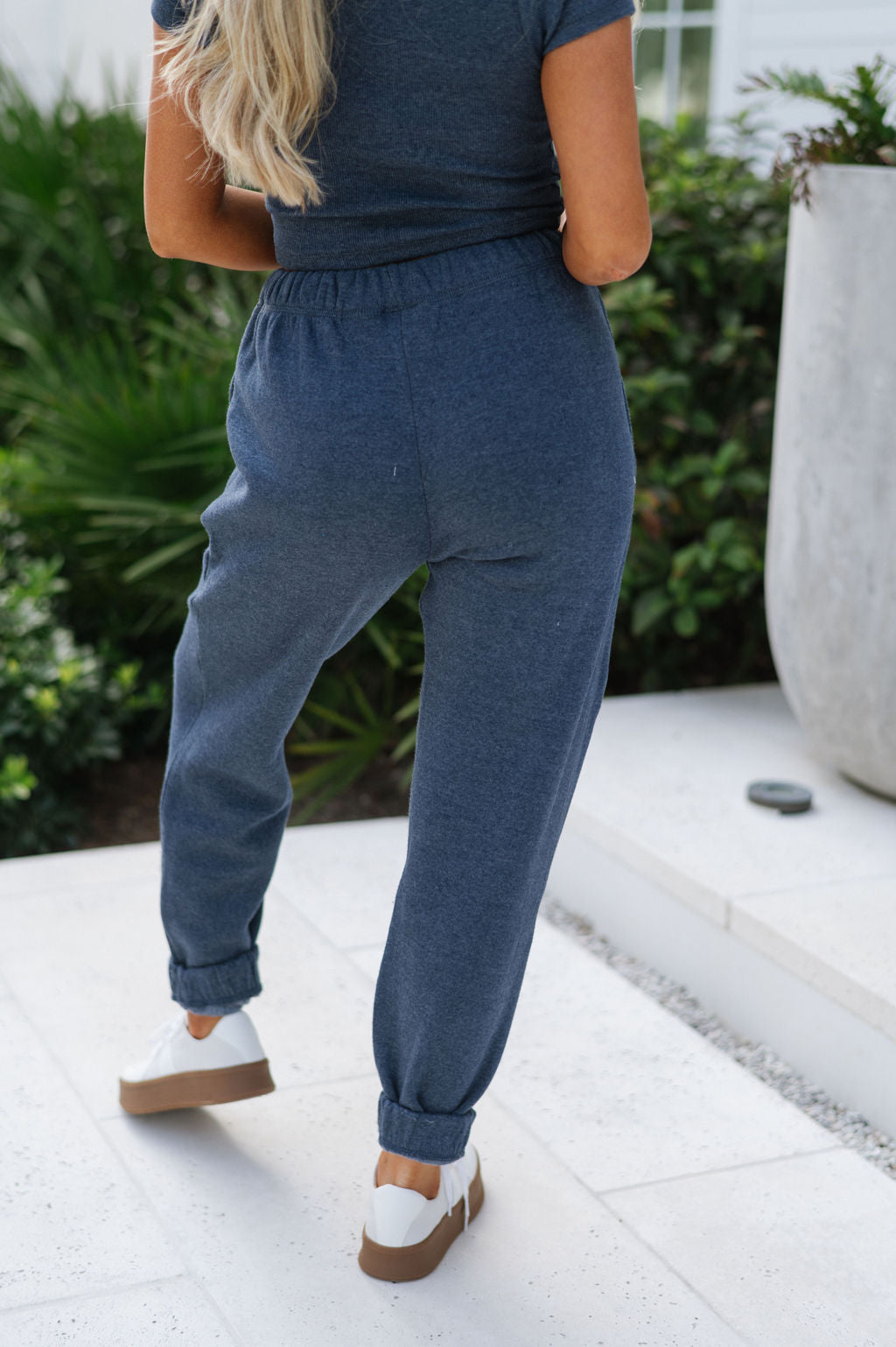 Juno Fleece Joggers-Navy