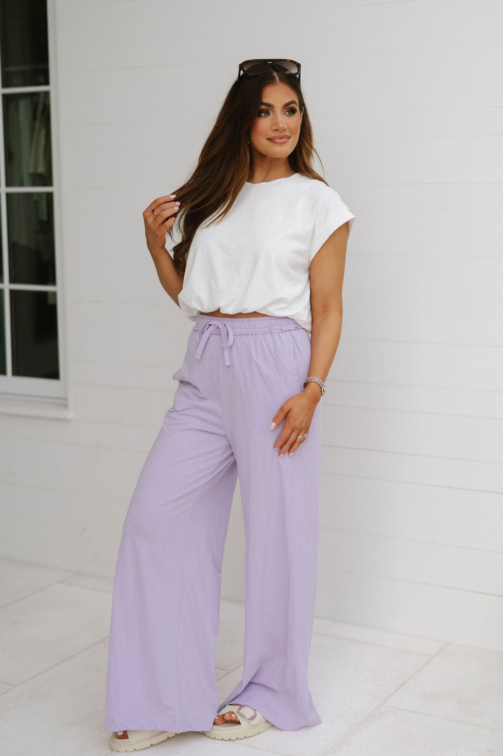 Wide Leg Lounge Pant-Lavender