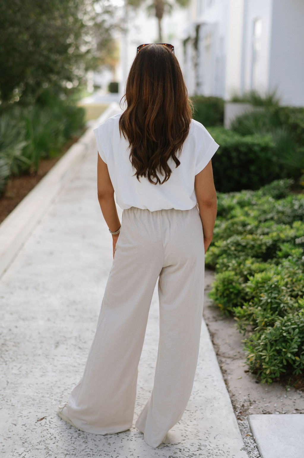 Wide Leg Lounge Pant- Sand Beige