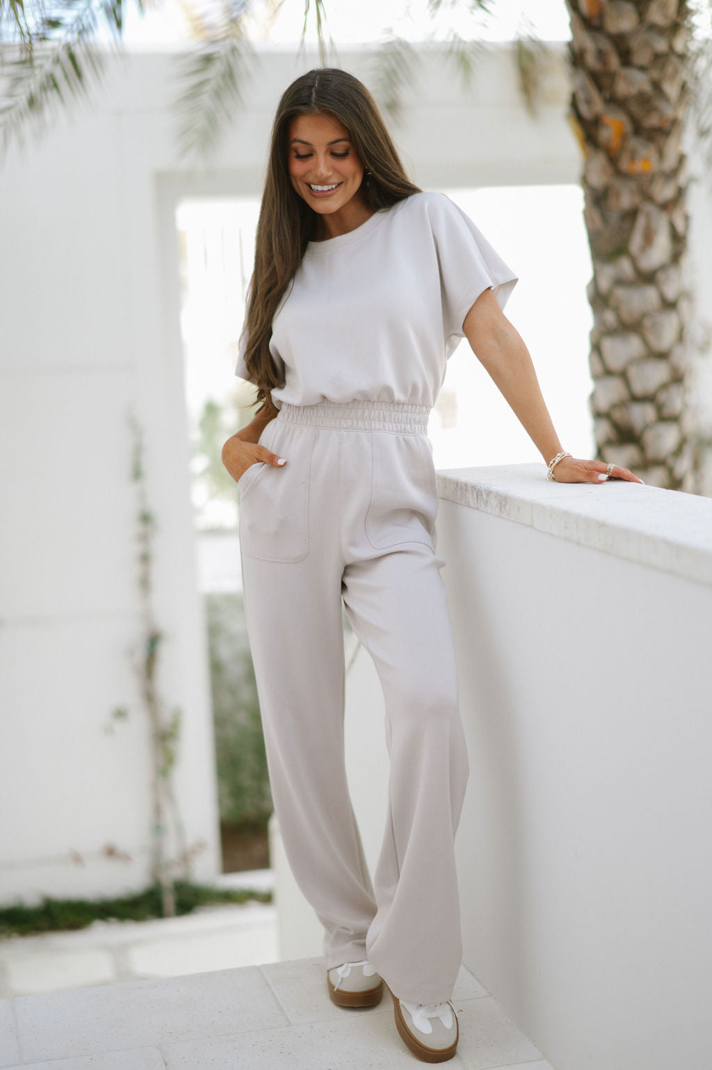 Addison Jumpsuit-Mocha Cream