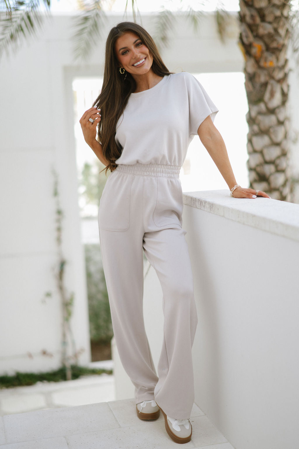 Addison Jumpsuit-Mocha Cream